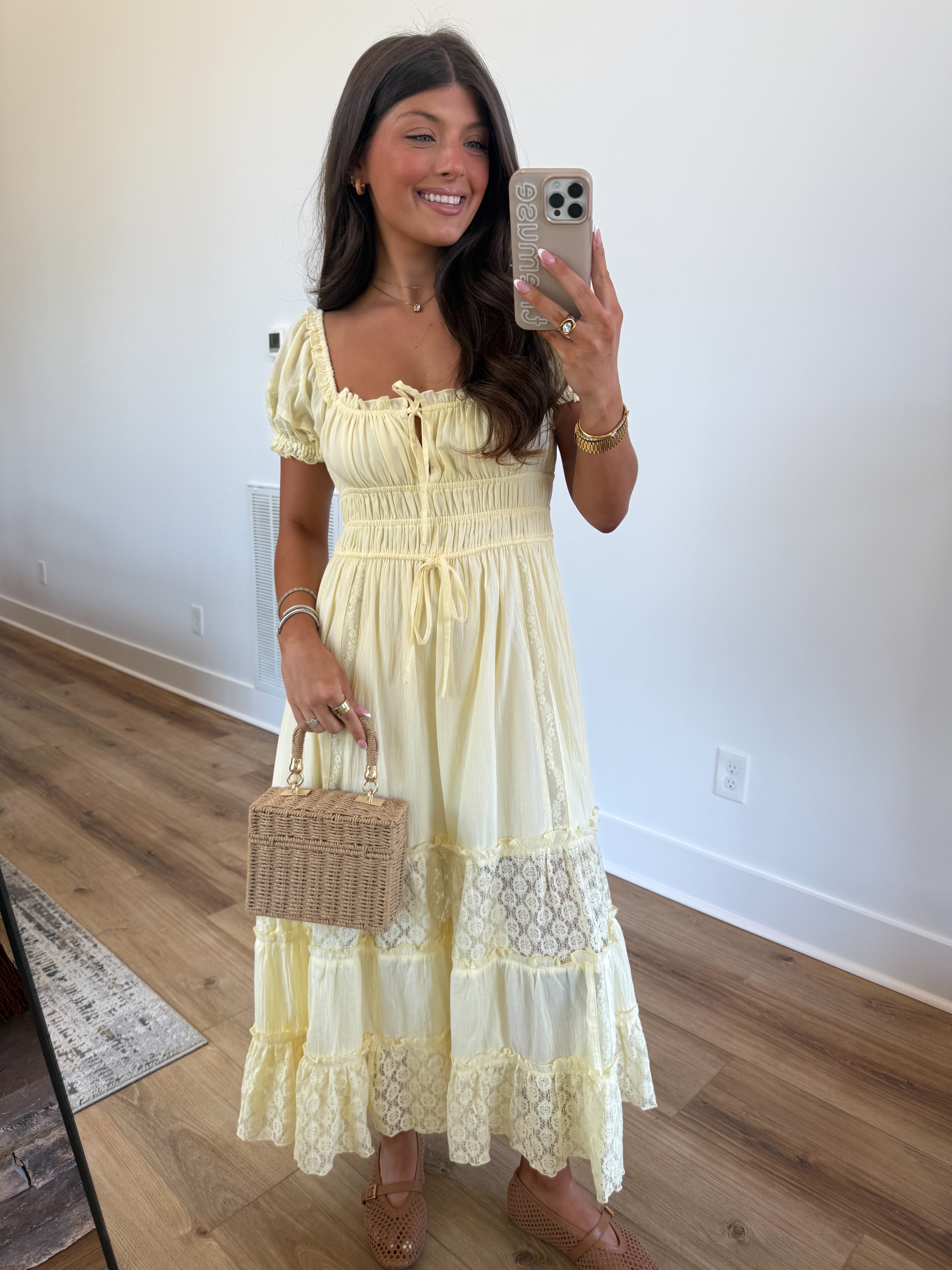 Delicate Lace Tier Maxi