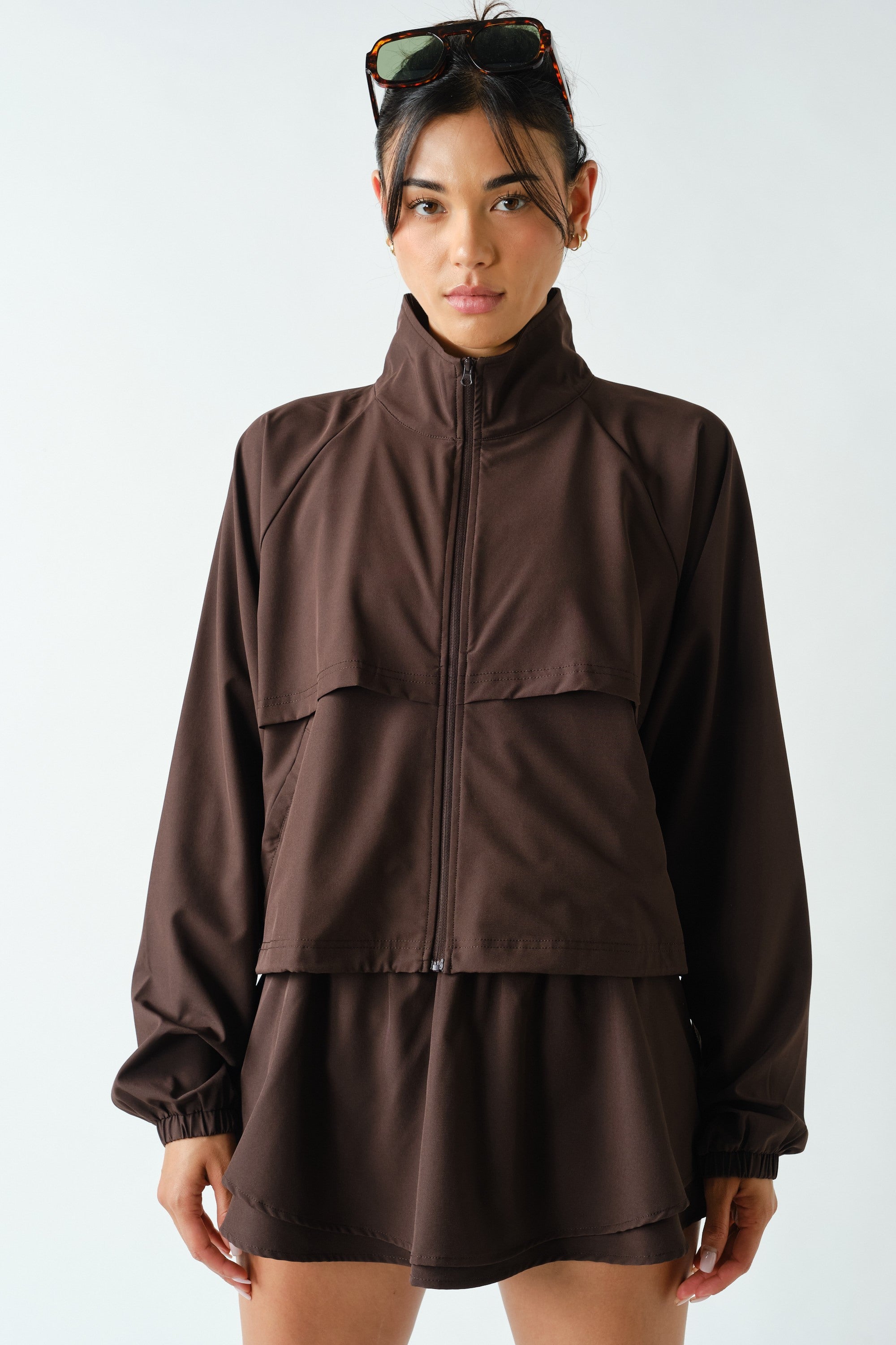On The Move Windbreaker Set (Chocolate)