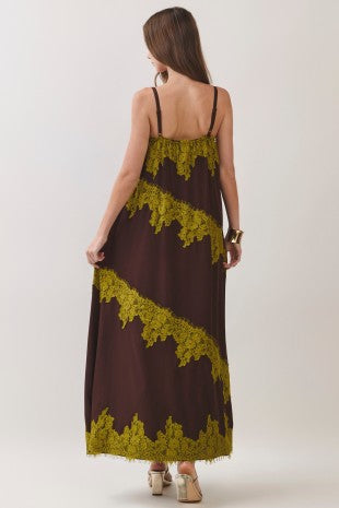 Veronica Lace Maxi (Brown/Green)