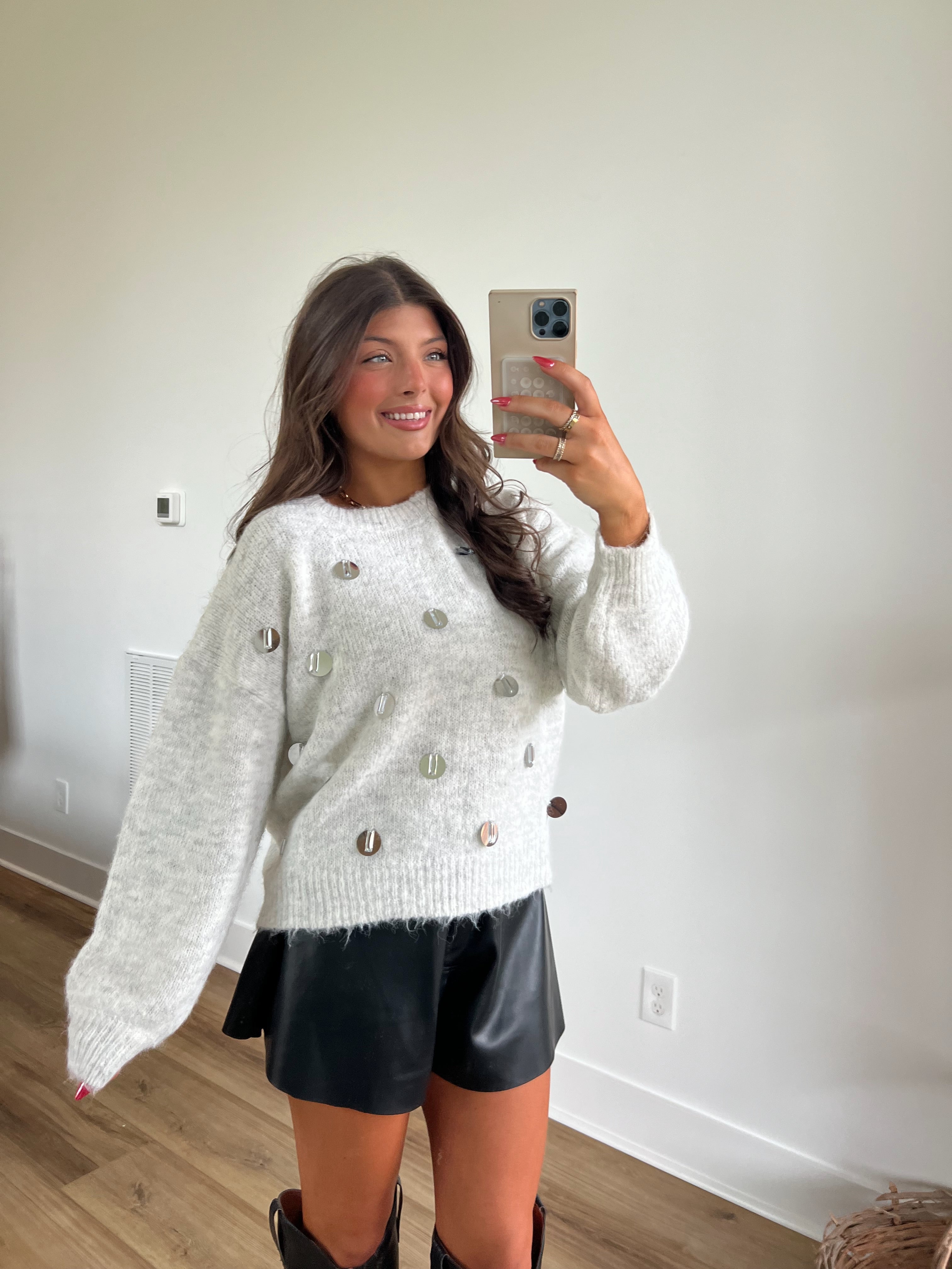 Disco Sequin Sweater Top