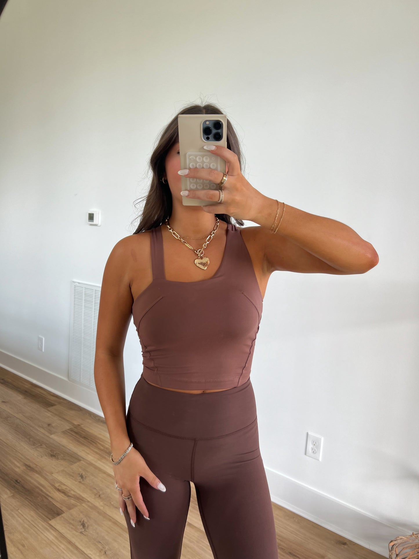 Brown Asymmetrical Tank Top