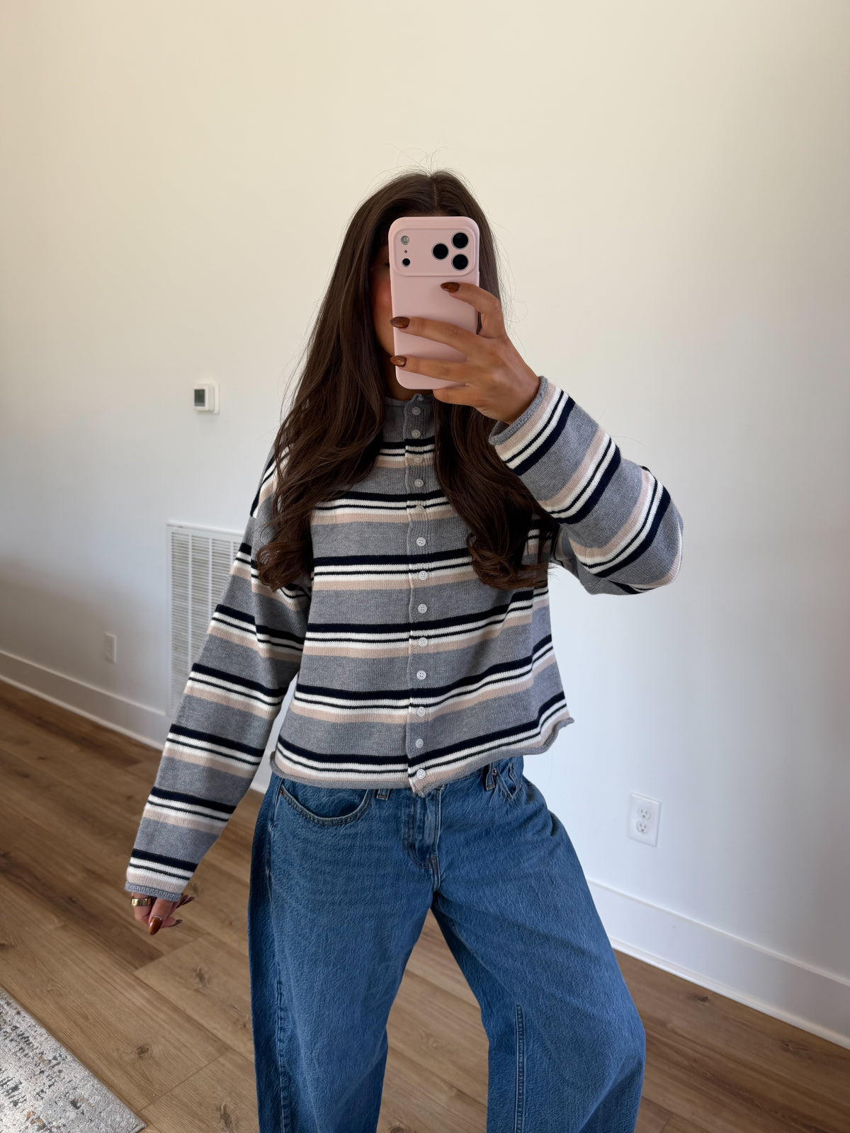 Toledo Stripe Sweater (Grey/Tan)