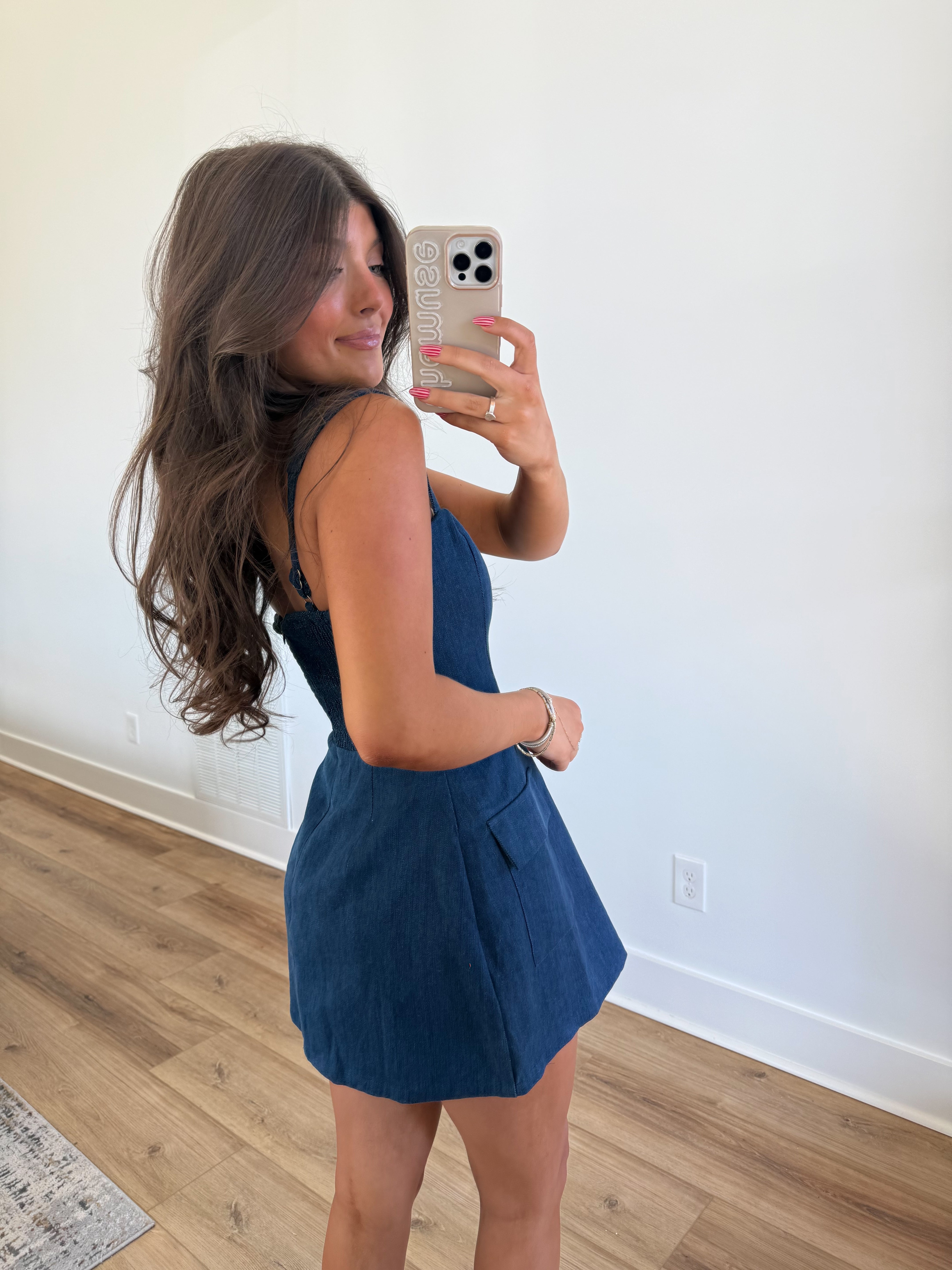 Denim Mini Dress (Dark Wash)