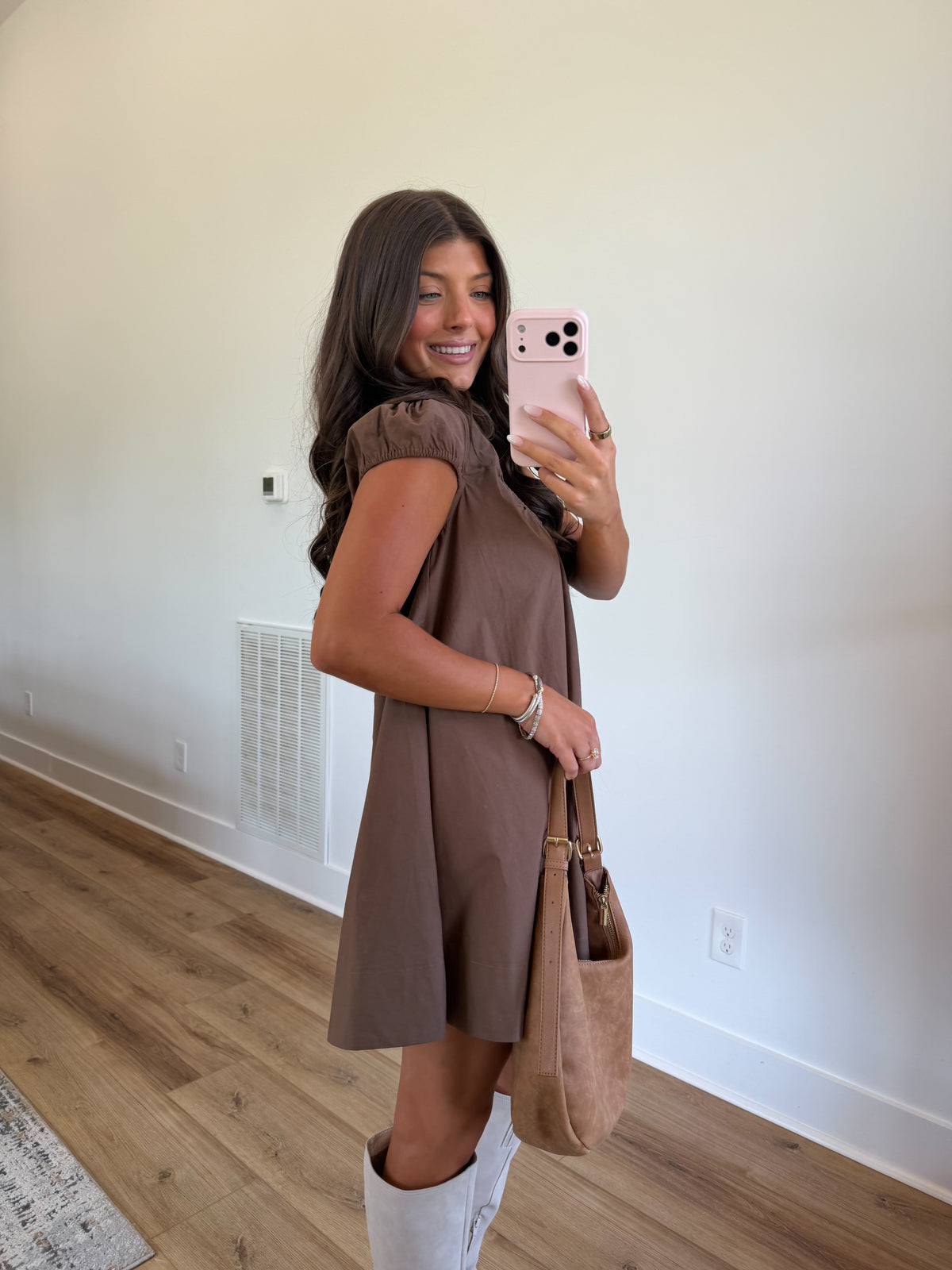 Little Miss Mini Dress (Brown)