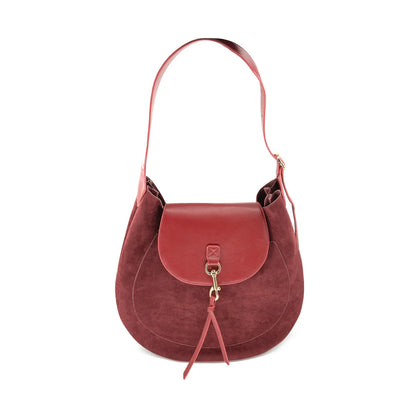 Merlot Suede Saddle Bag