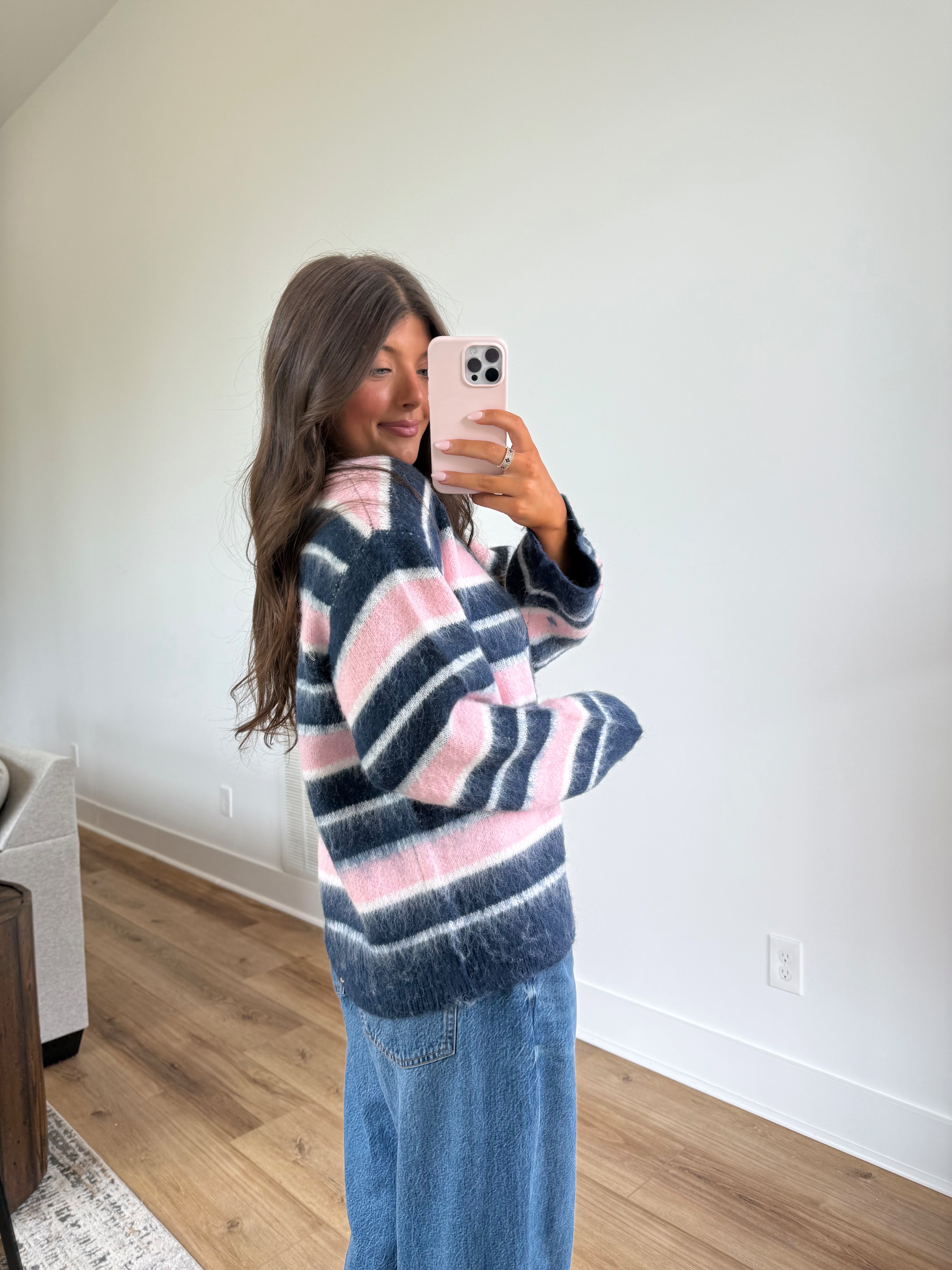 Blush Navy Cozy Cardigan