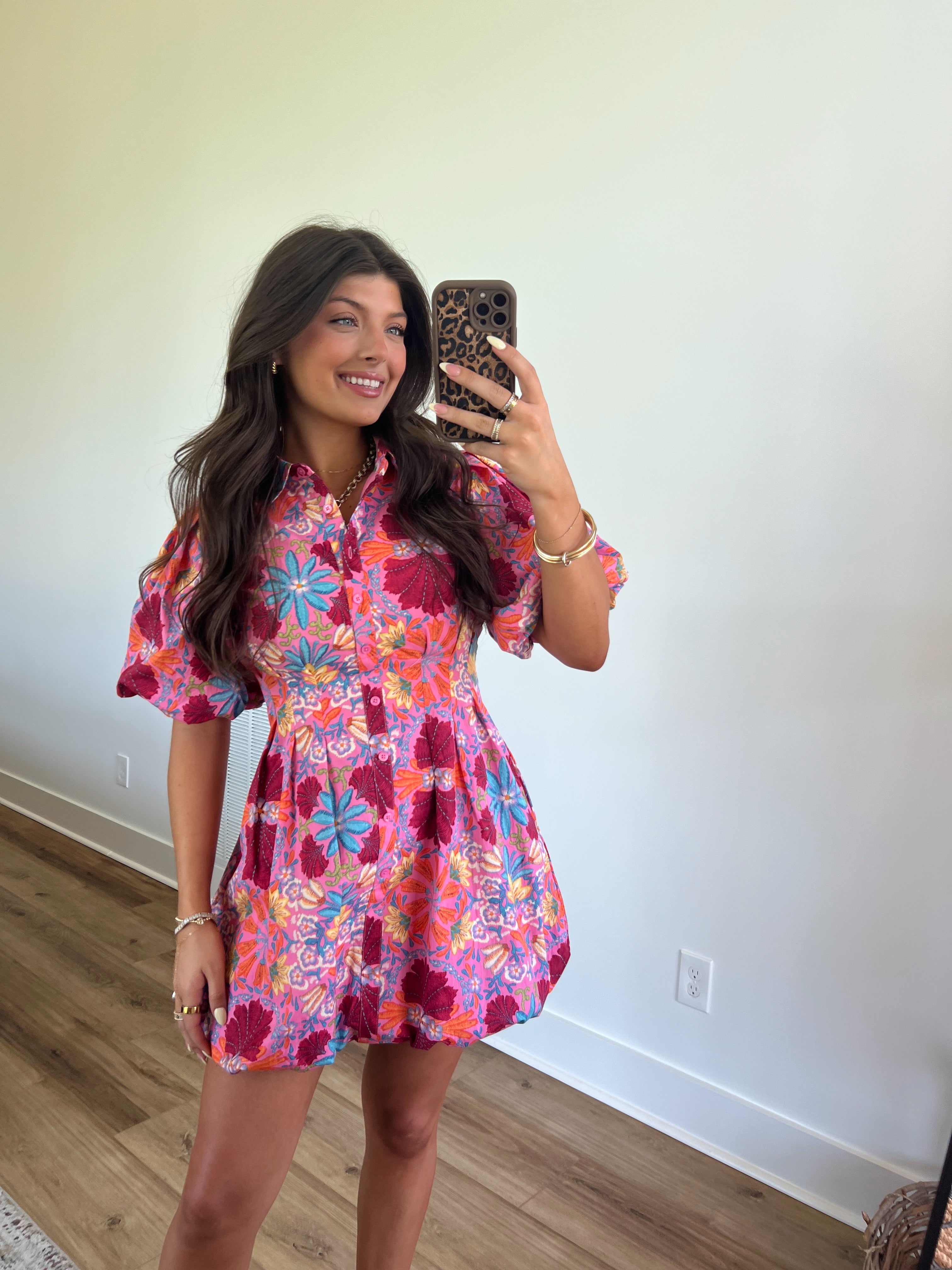 Summer Bloom Puff Sleeve Mini Dress (PRE-ORDER (5/25)/Restock)