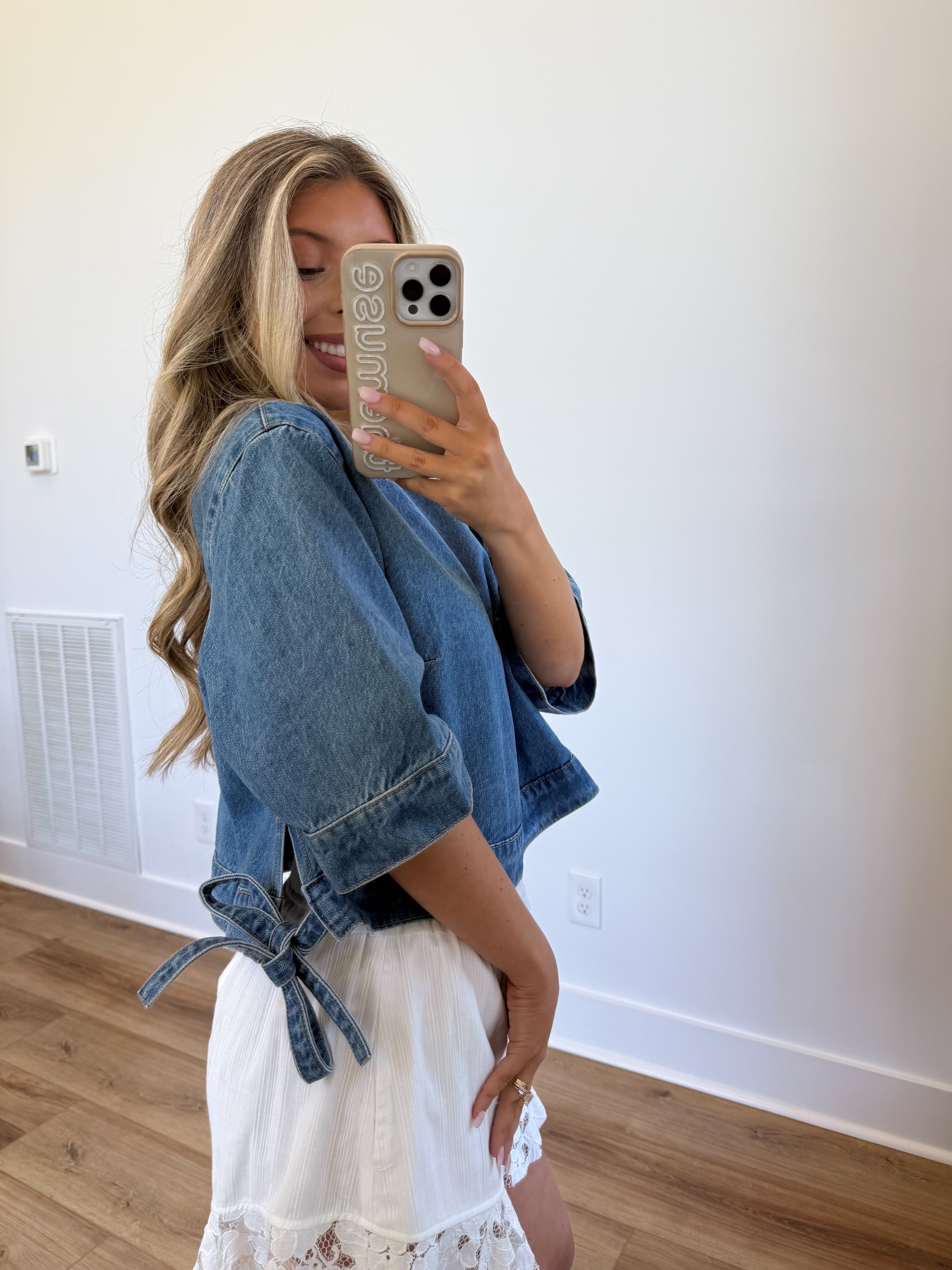 Denim Tie Top