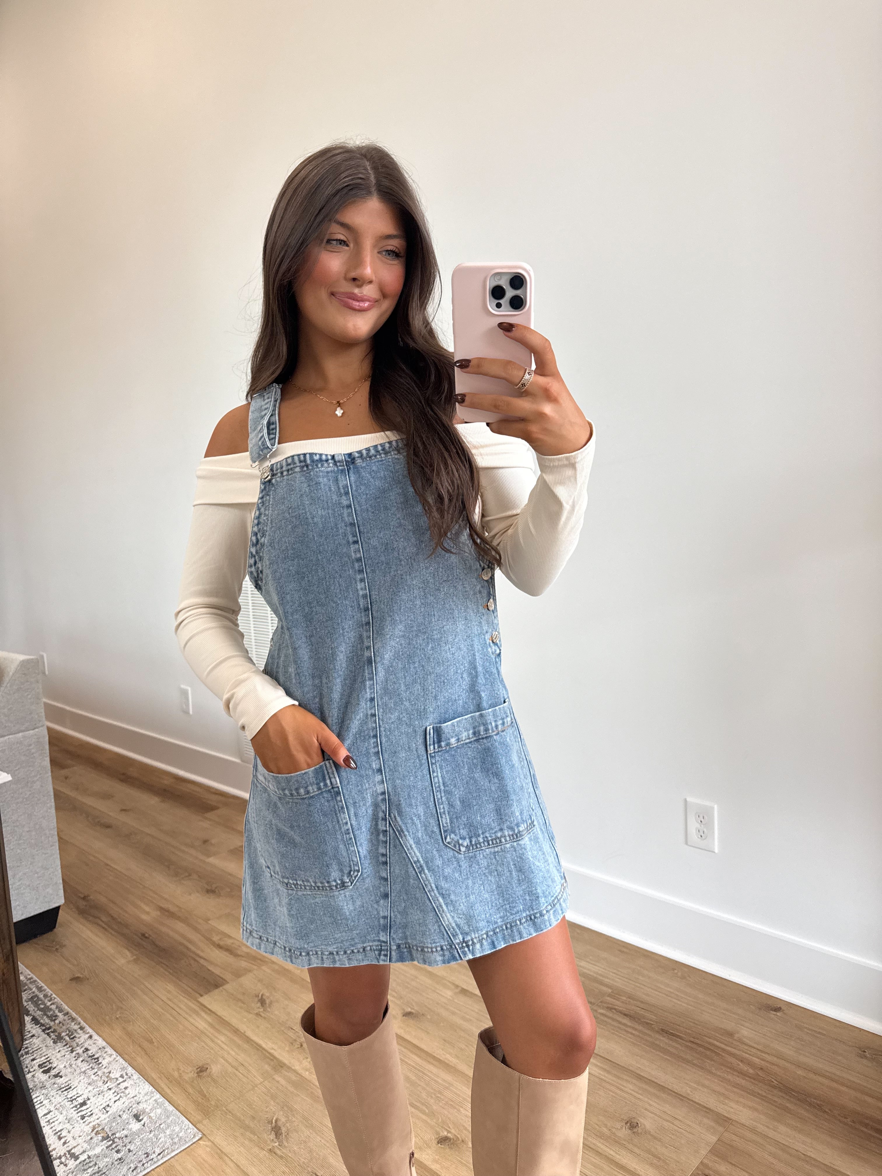 Denim Overall Mini Dress