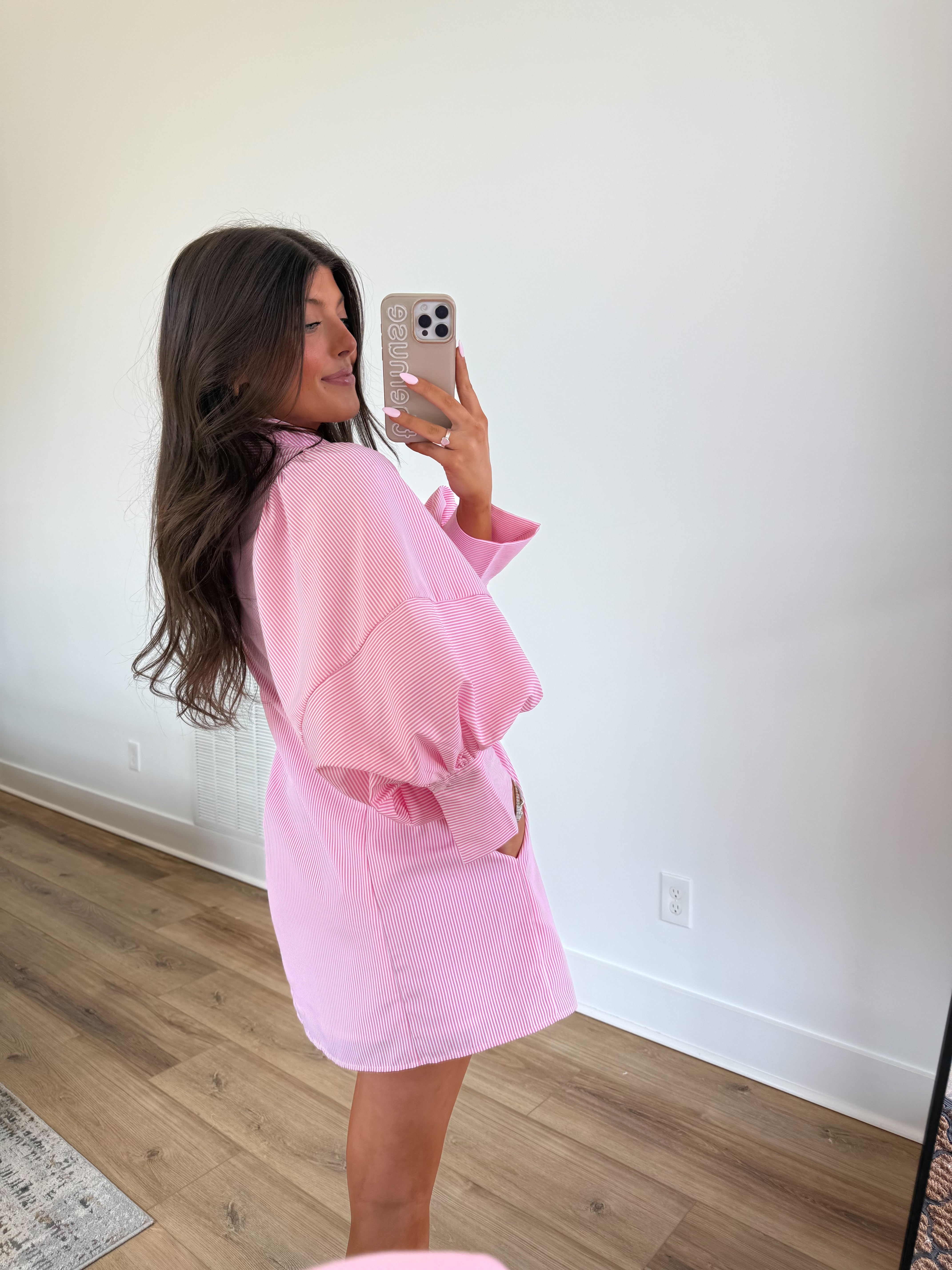 Sunday Morning Dress (Pink Stripes)