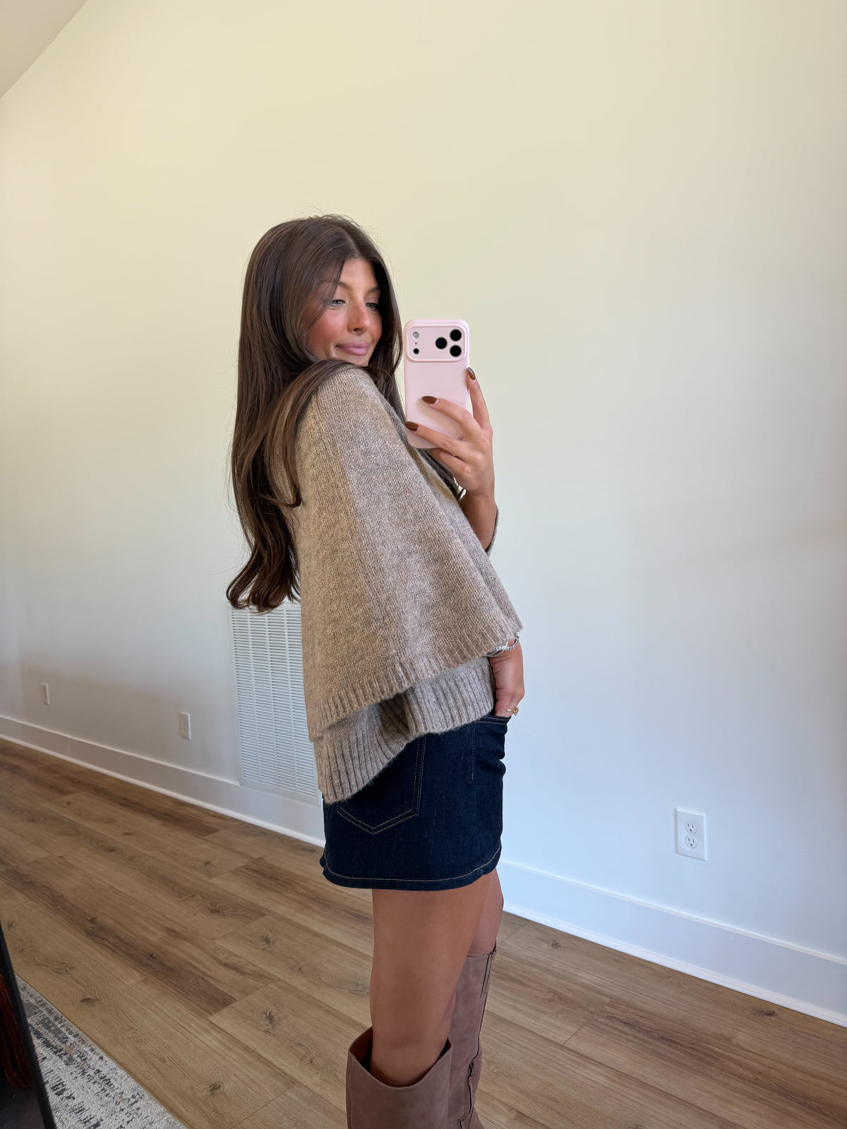 Lydia Cape Sweater (Taupe)