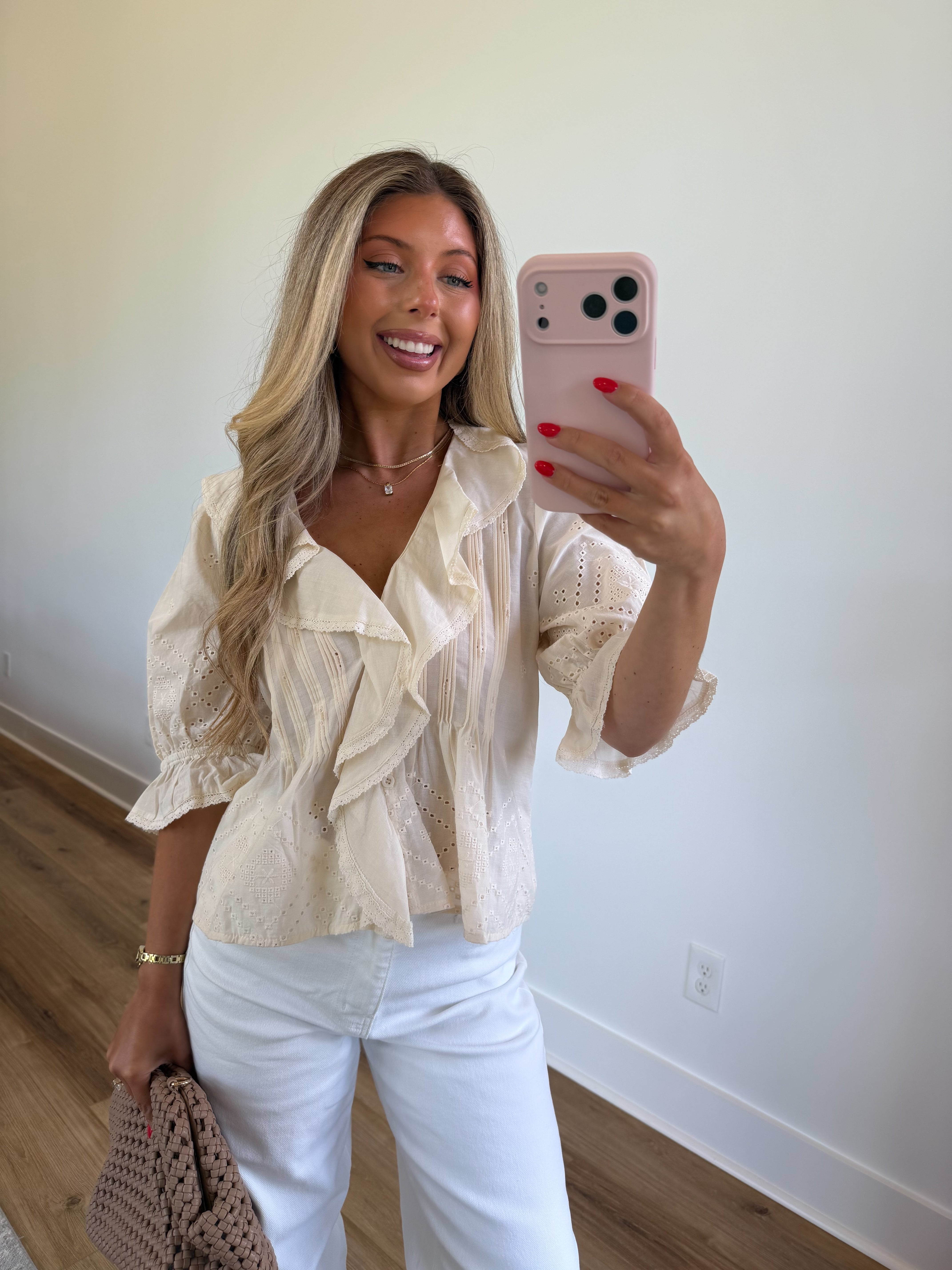 Eloise Eyelet Top (Cream)