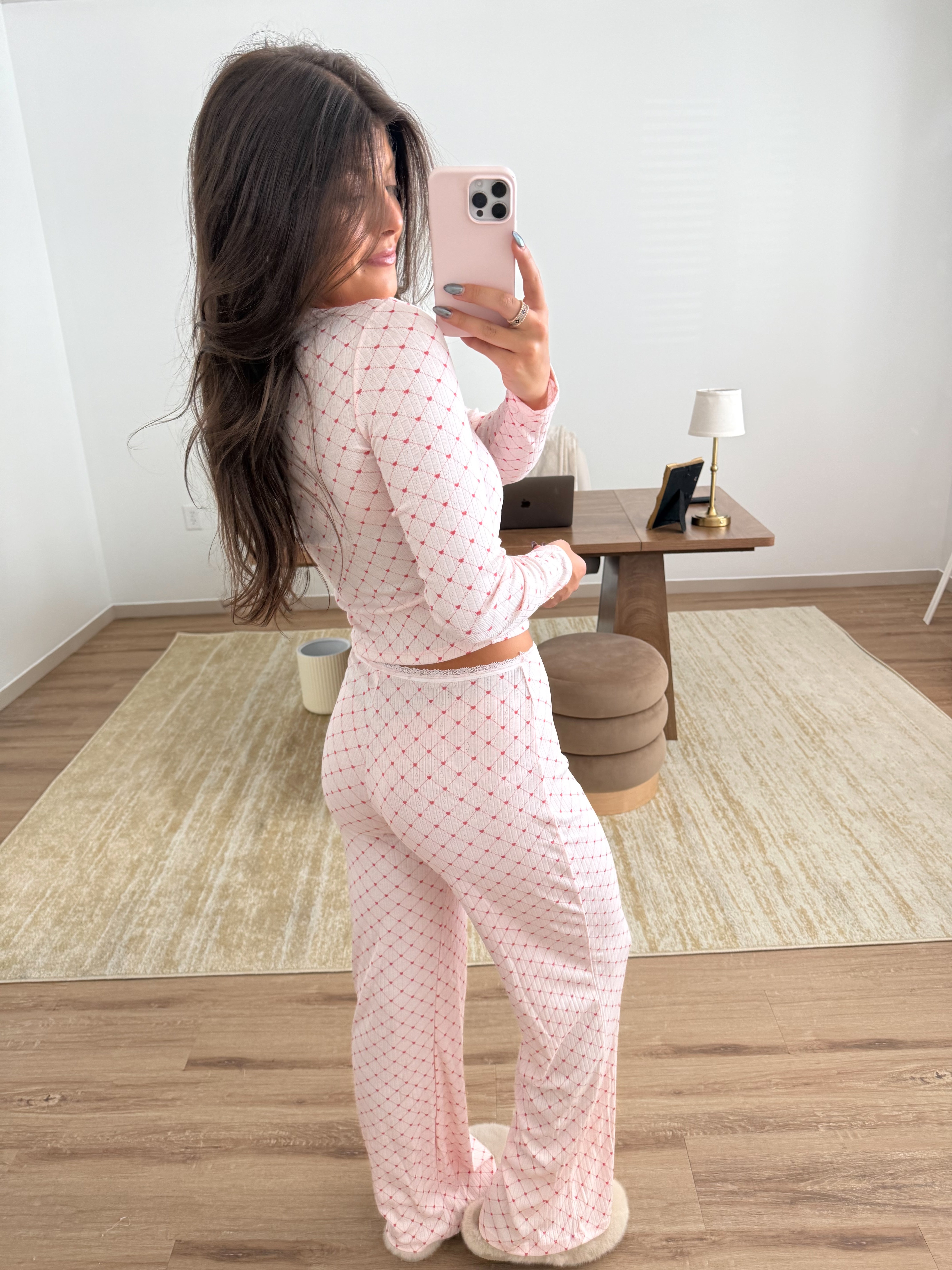 Pink Hearts Pj Set