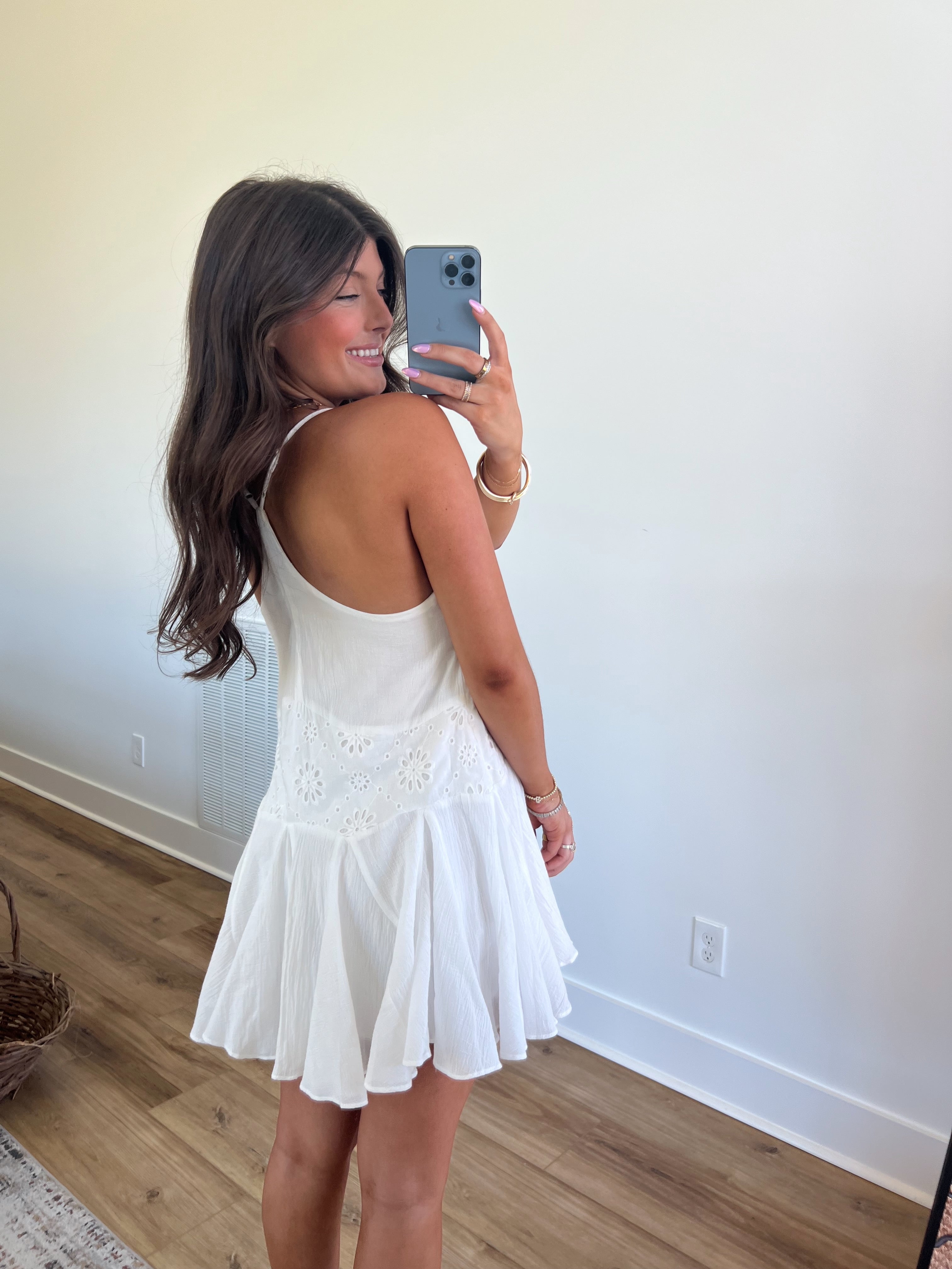 Eyelet Swing Mini Dress (Restock)