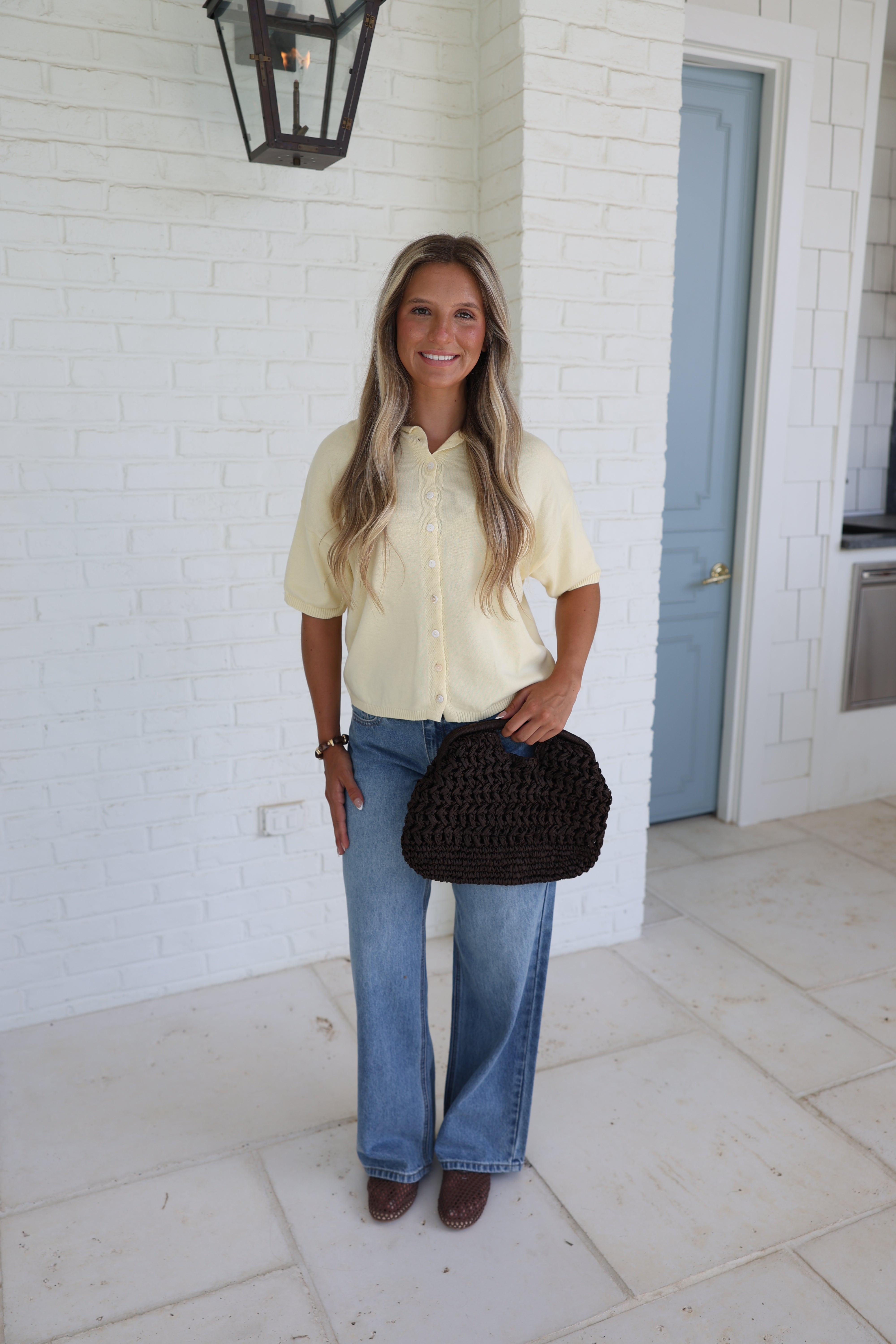 Yellow Half-Sleeve Cardigan