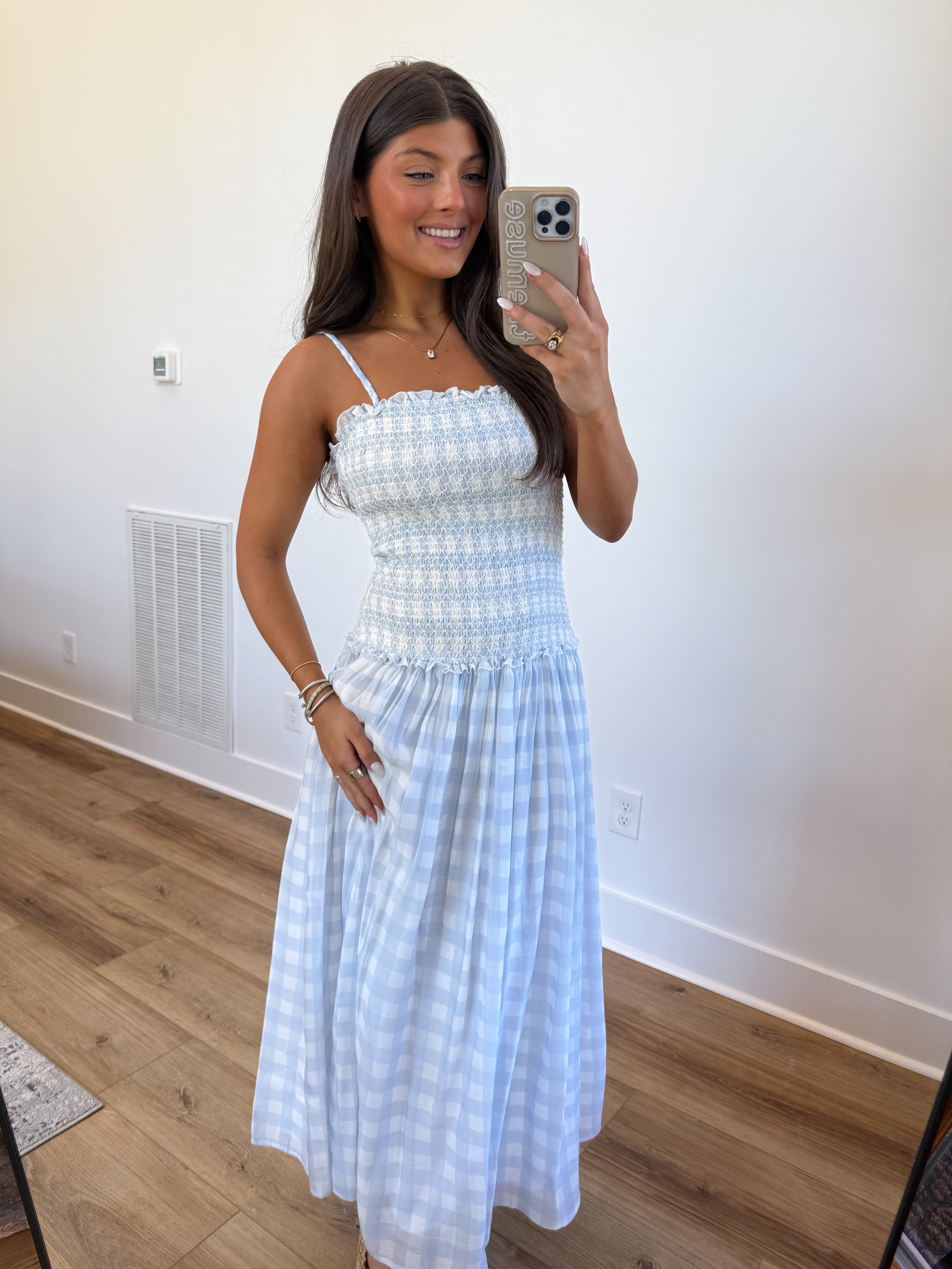 Nantucket Gingham Maxi (Blue)