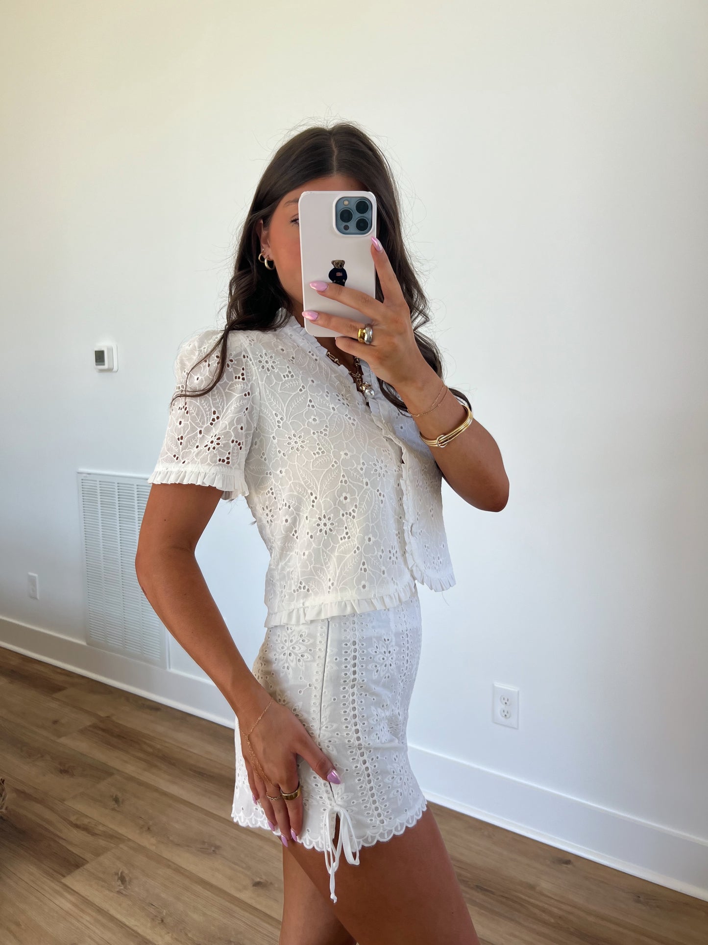 Summer Eyelet Shorts Set