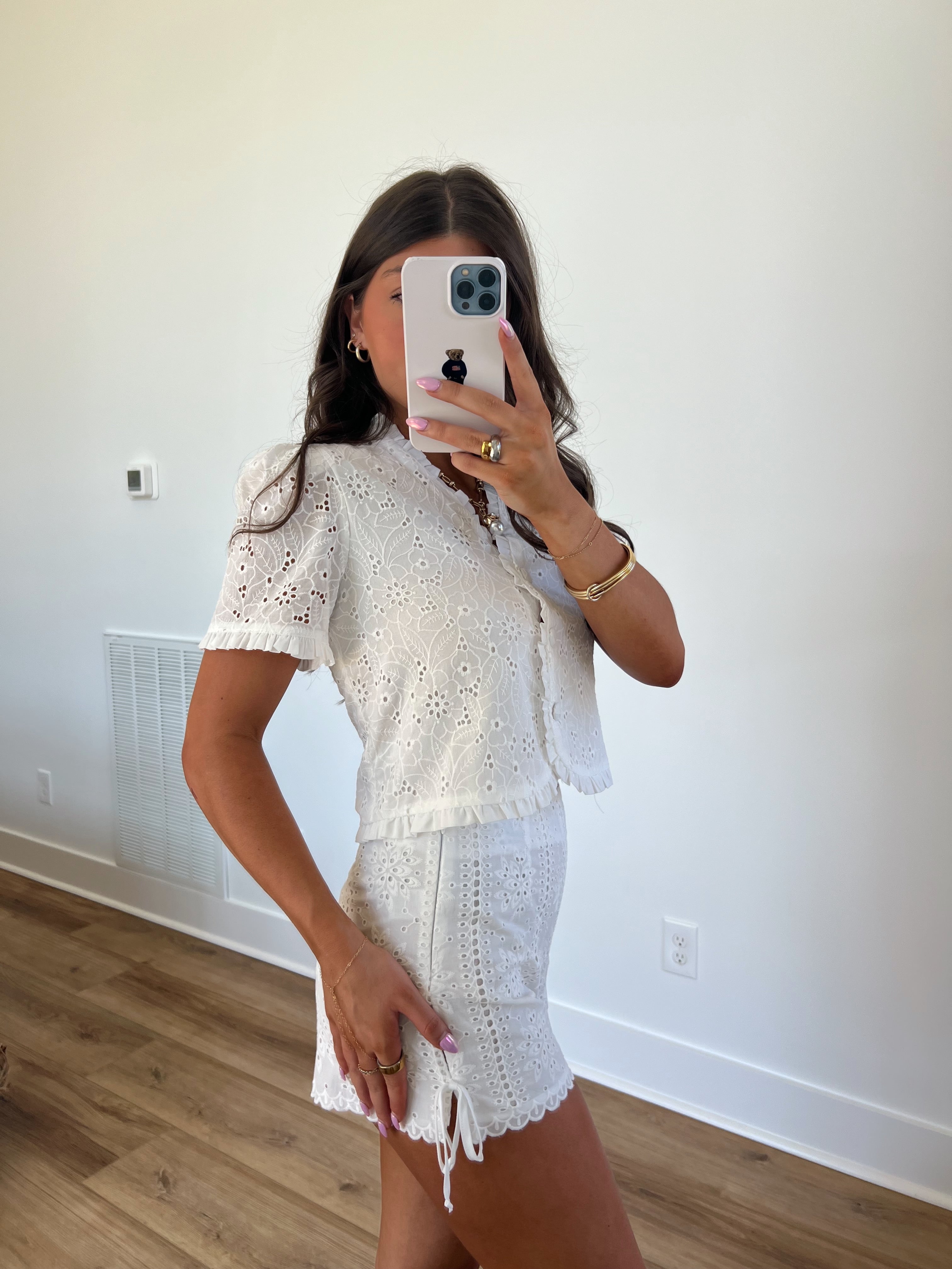 Summer Eyelet Shorts Set