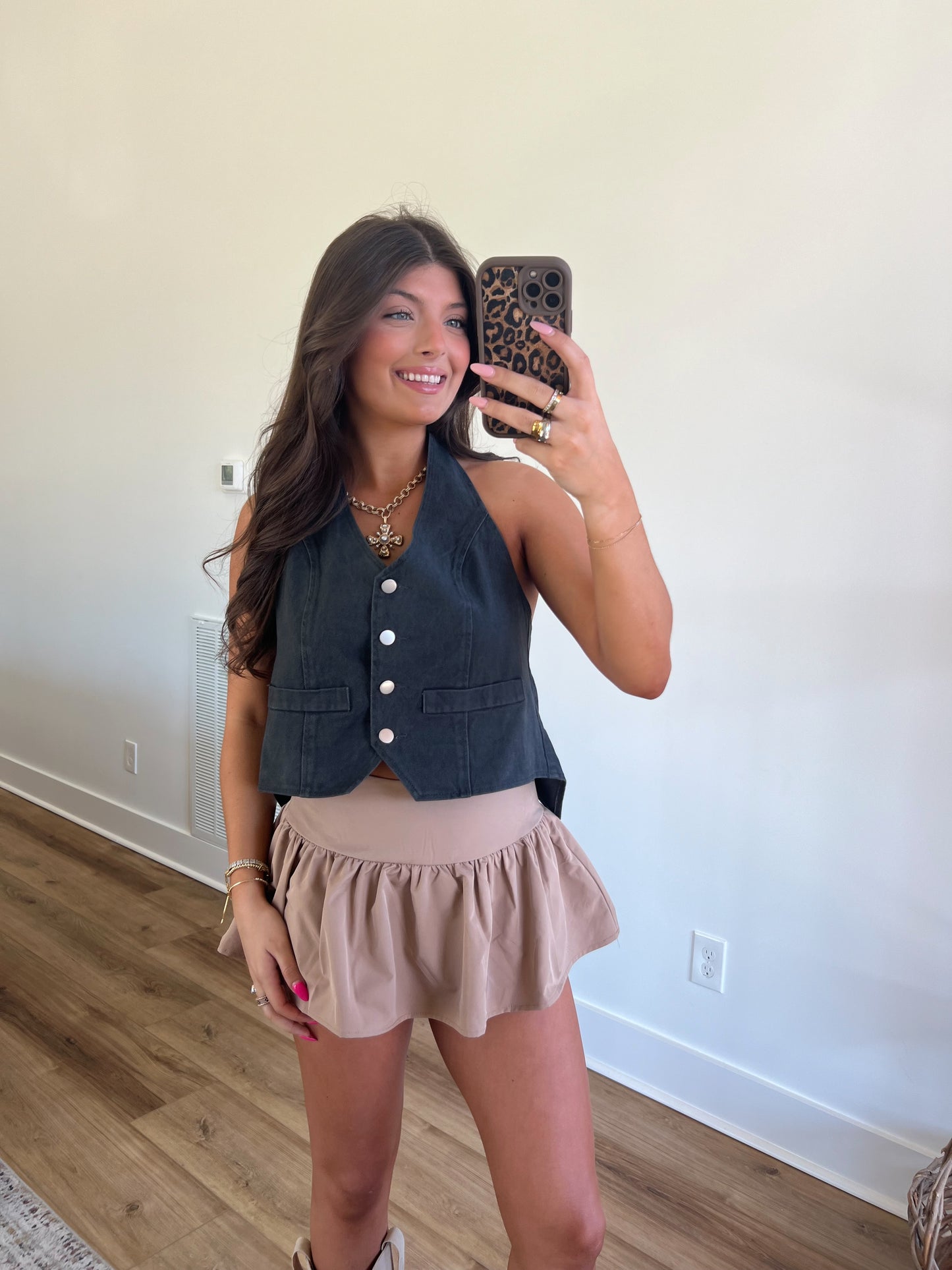 Vintage Blue Denim Halter Top