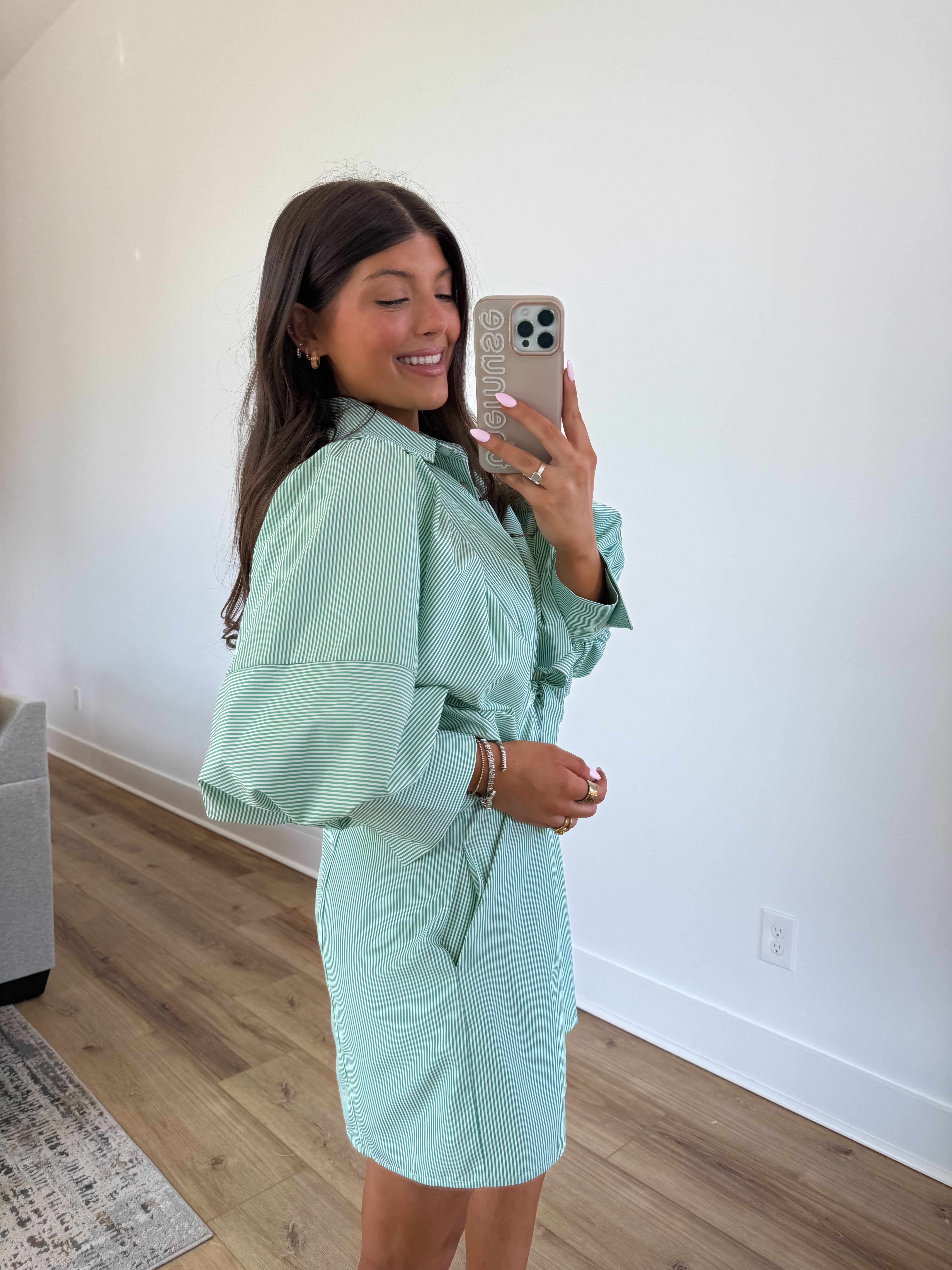 Sunday Morning Dress (Green Stripes)