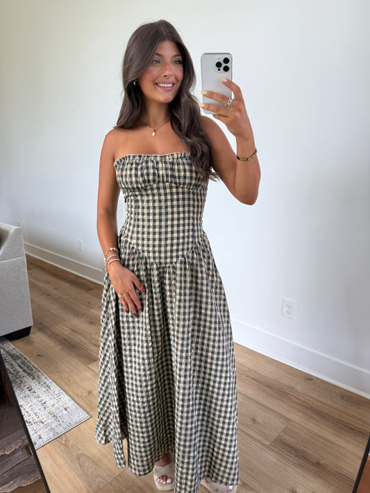 Annie Gingham Midi