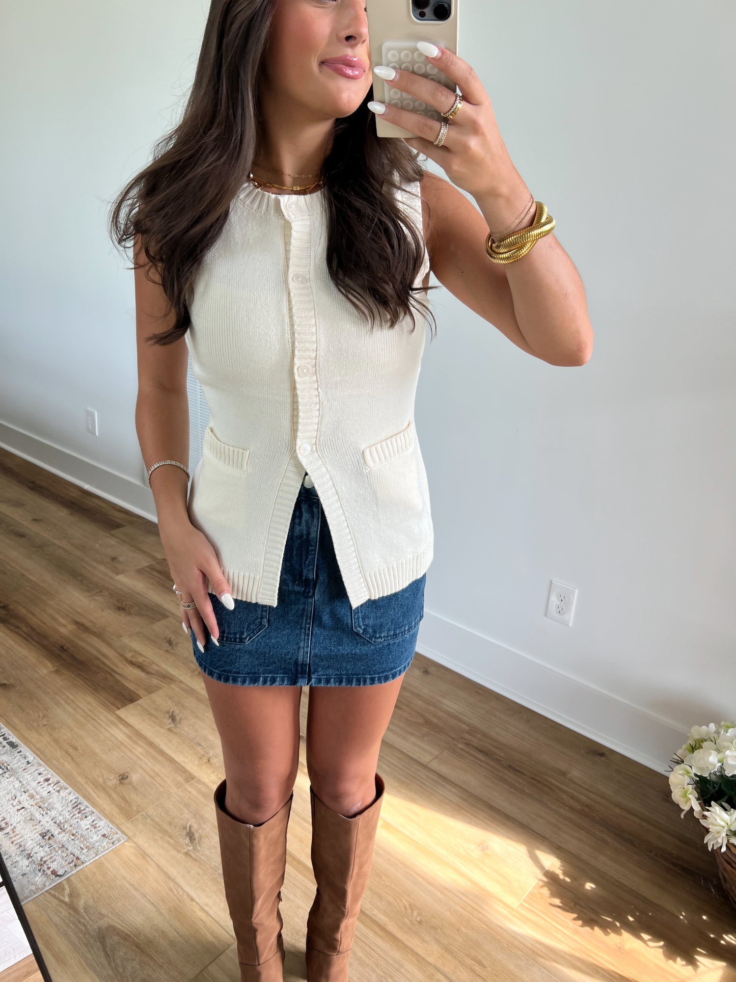 Button Down Cream Top