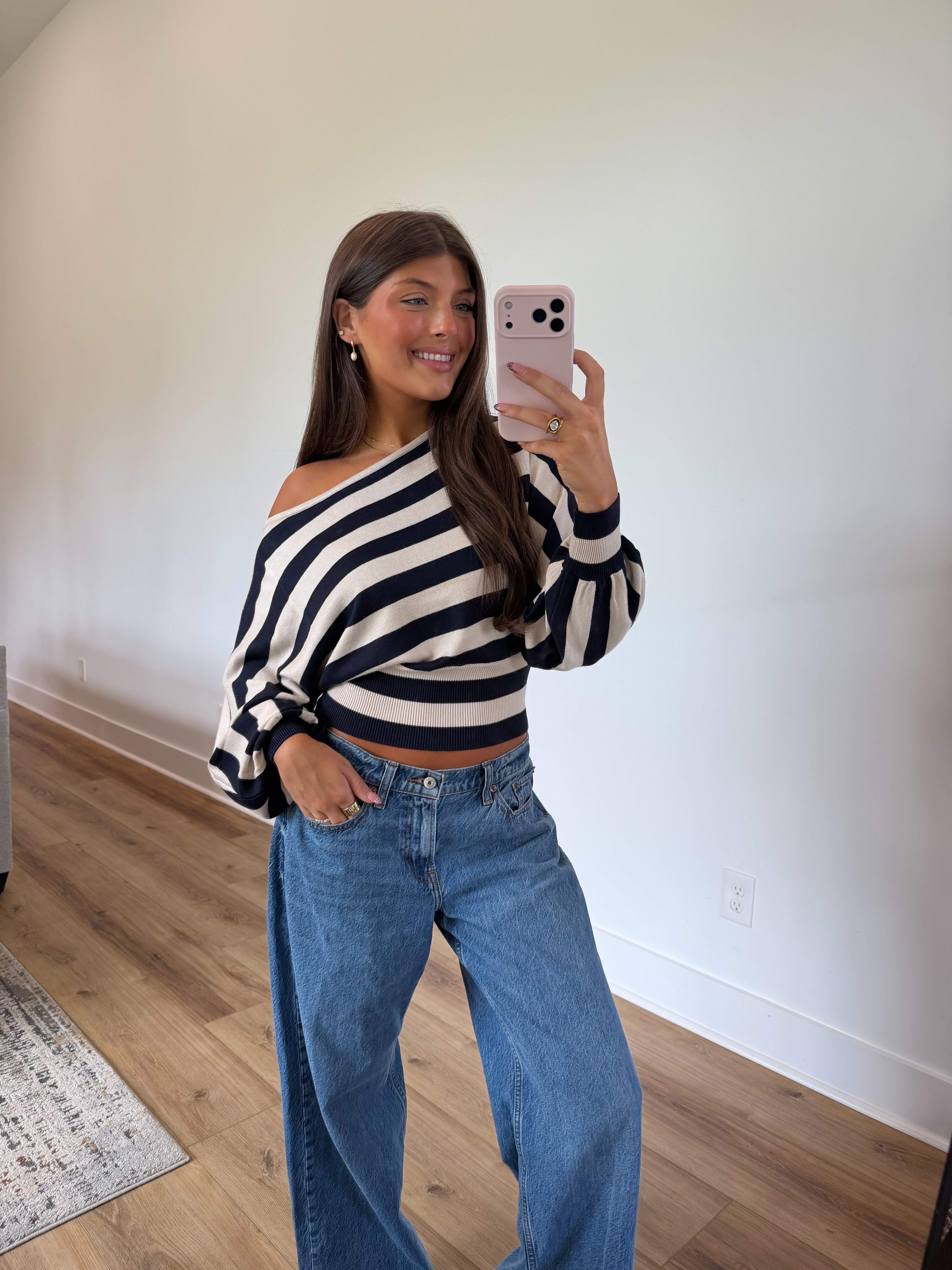 Espresso Stripe Slouch Sweater