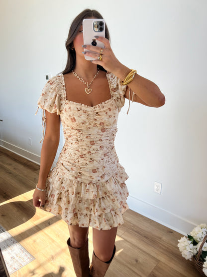 Fall Florals Ruffle Dress