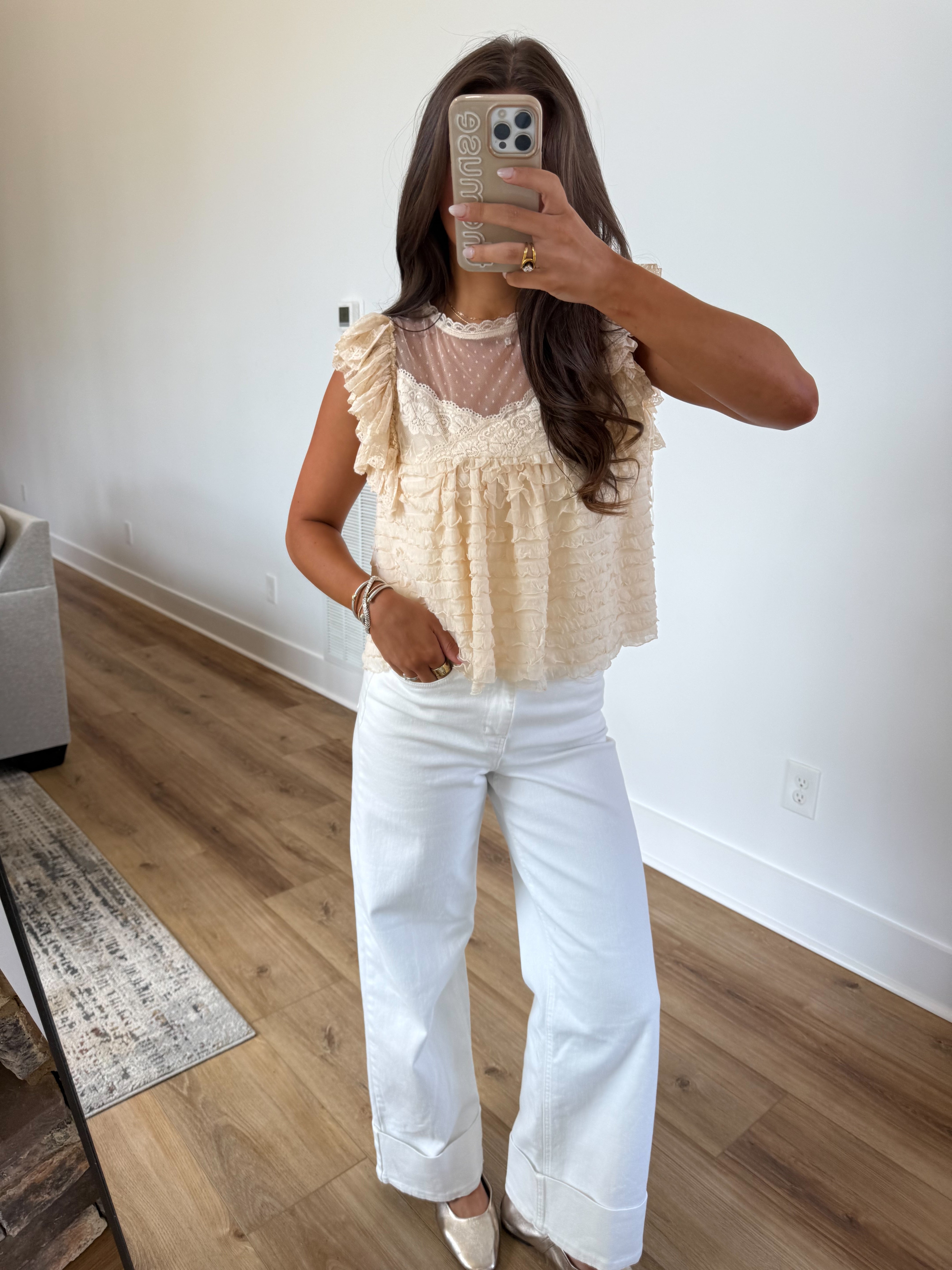 Buttercream Lace Top