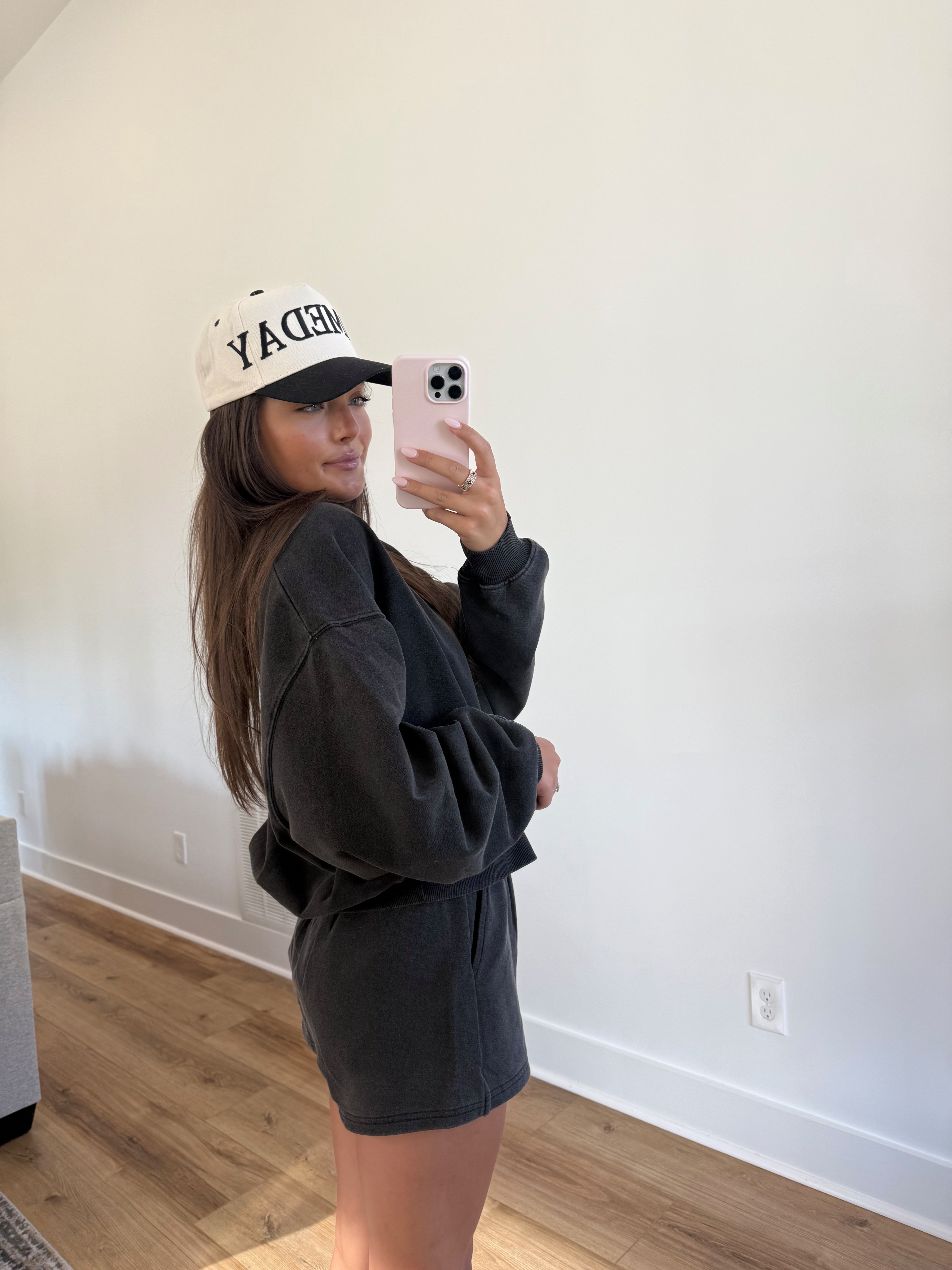 Washed Black Sweatshort Set