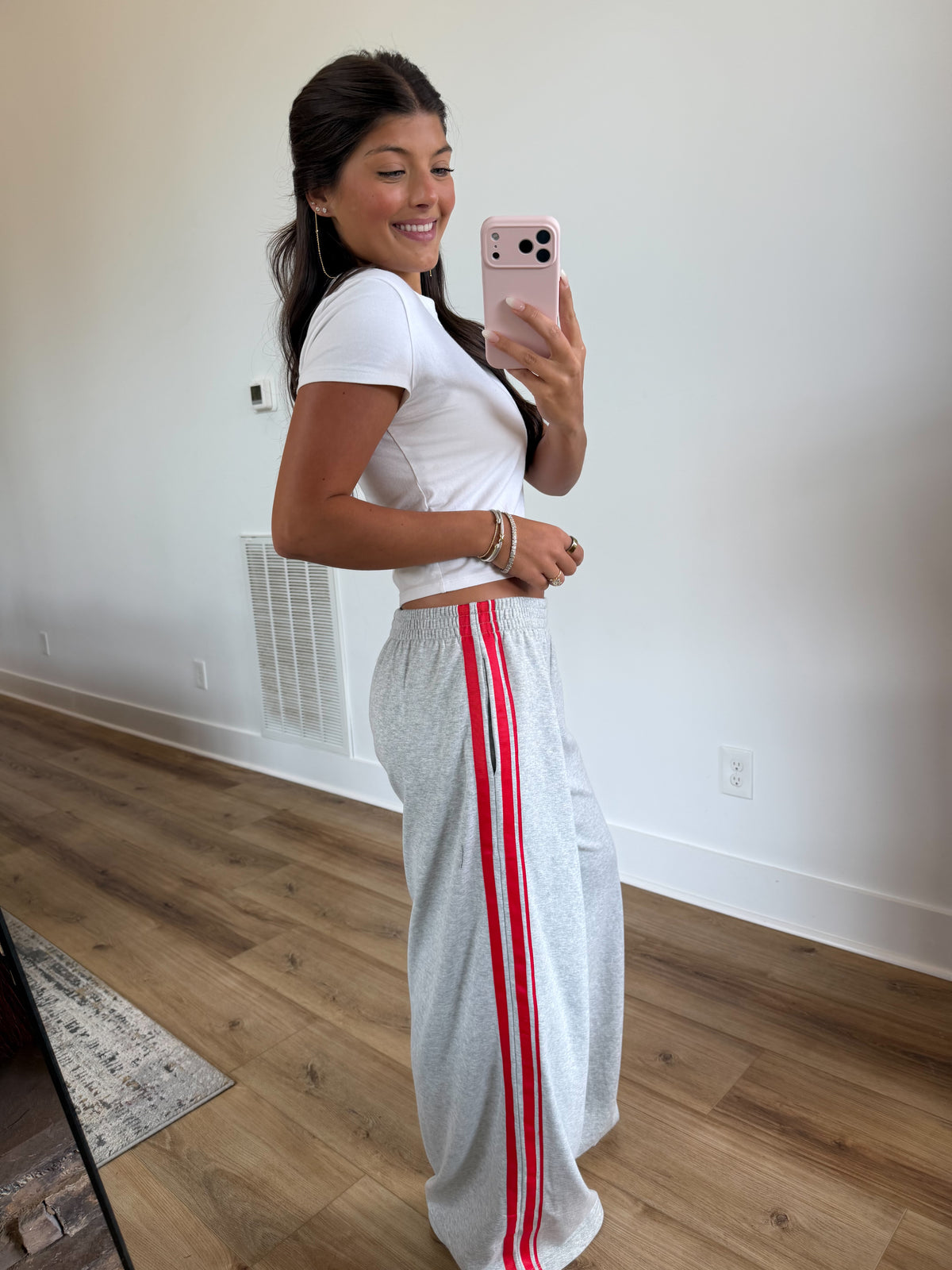 Izzy Stripe Sweatpants (Red)