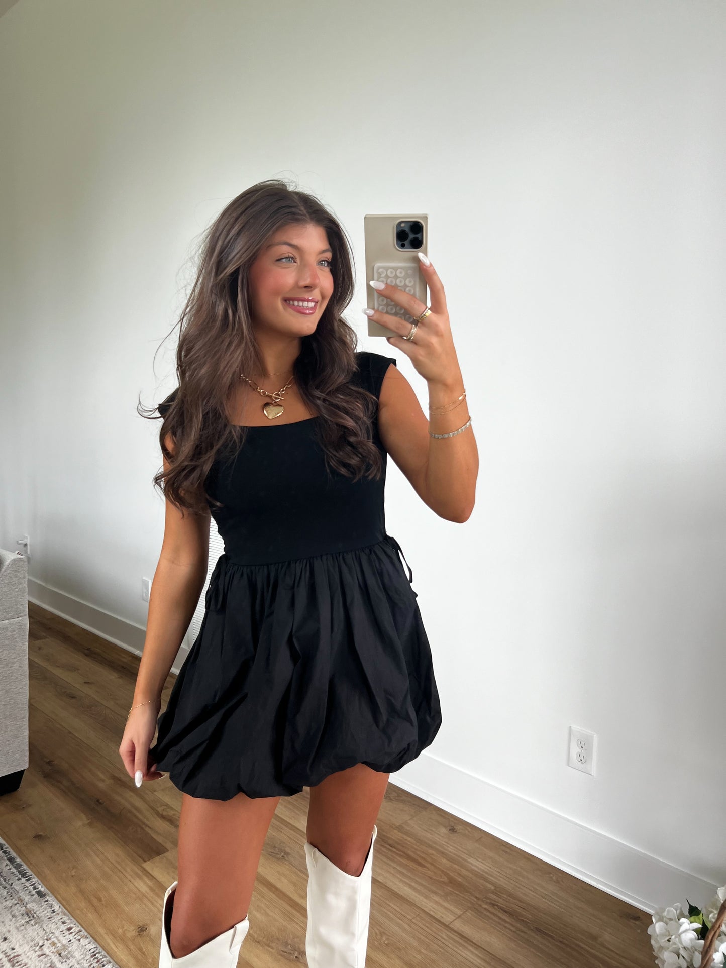 Bubbly Black Mini Dress