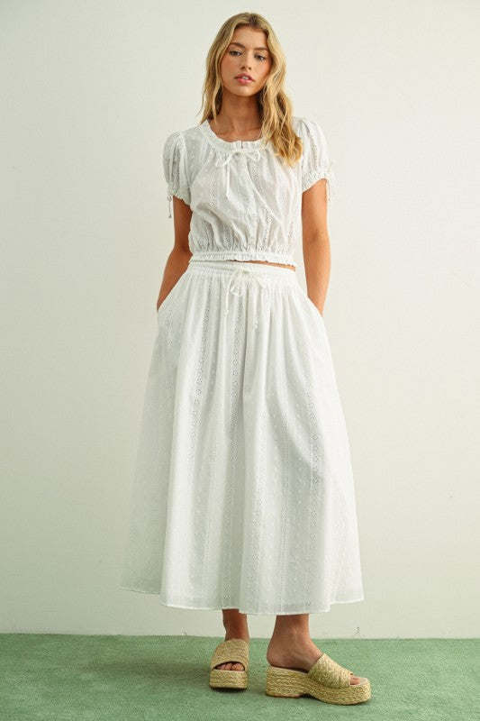 Sweet Eyelet Skirt Set