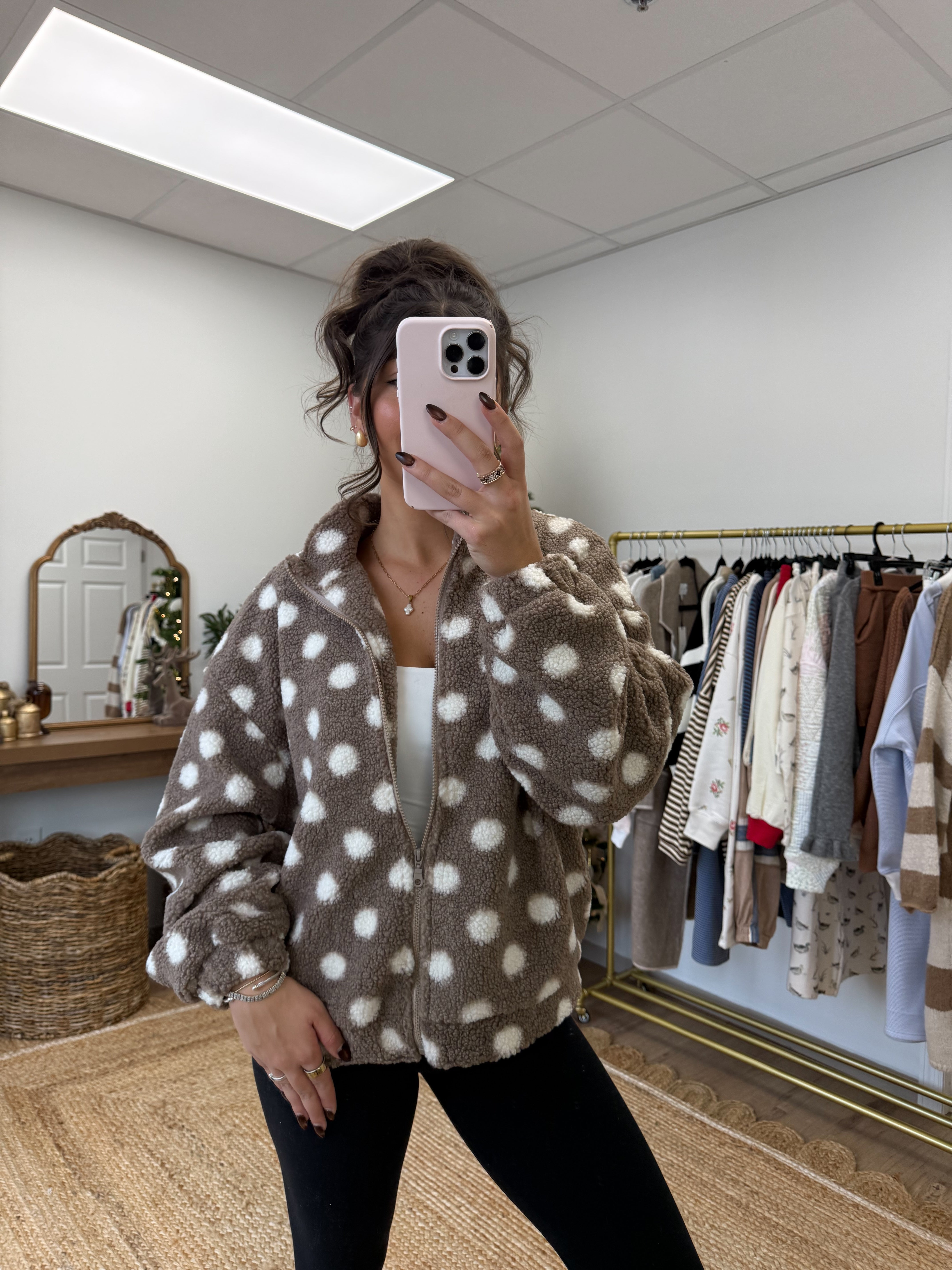 The Teddy Dot Zip-Up (Restock)