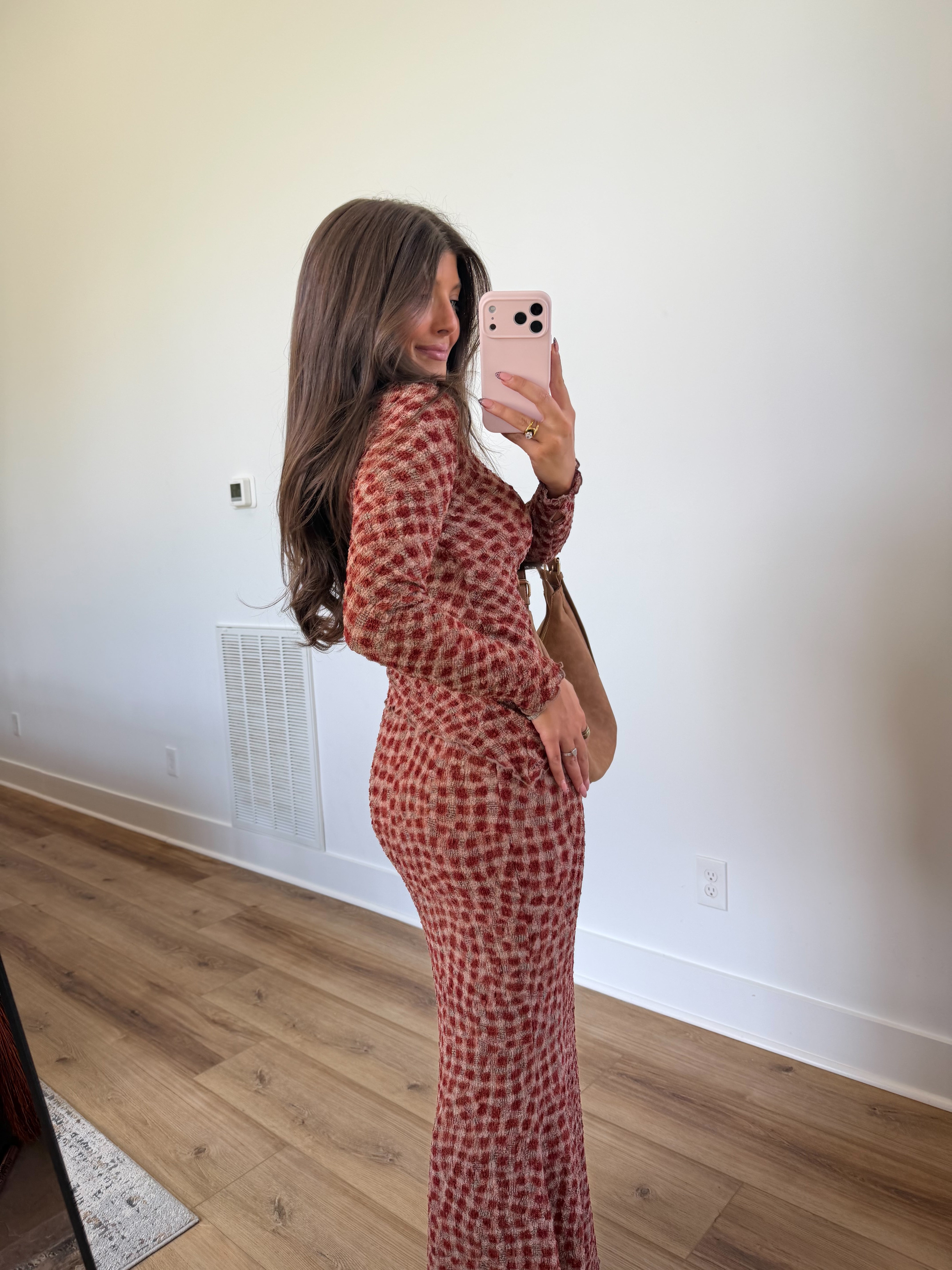 Spiced Gingham Skirt Set