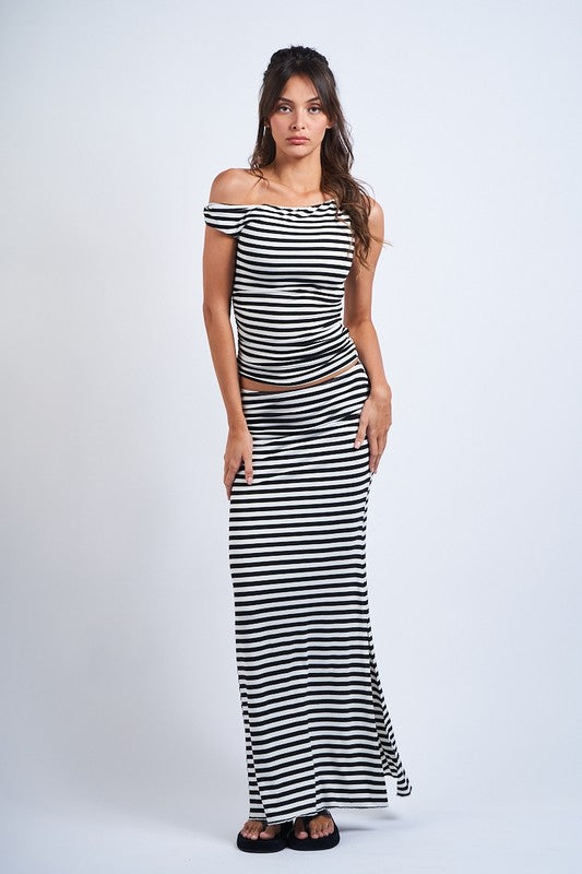 Stripe Maxi Skirt Set