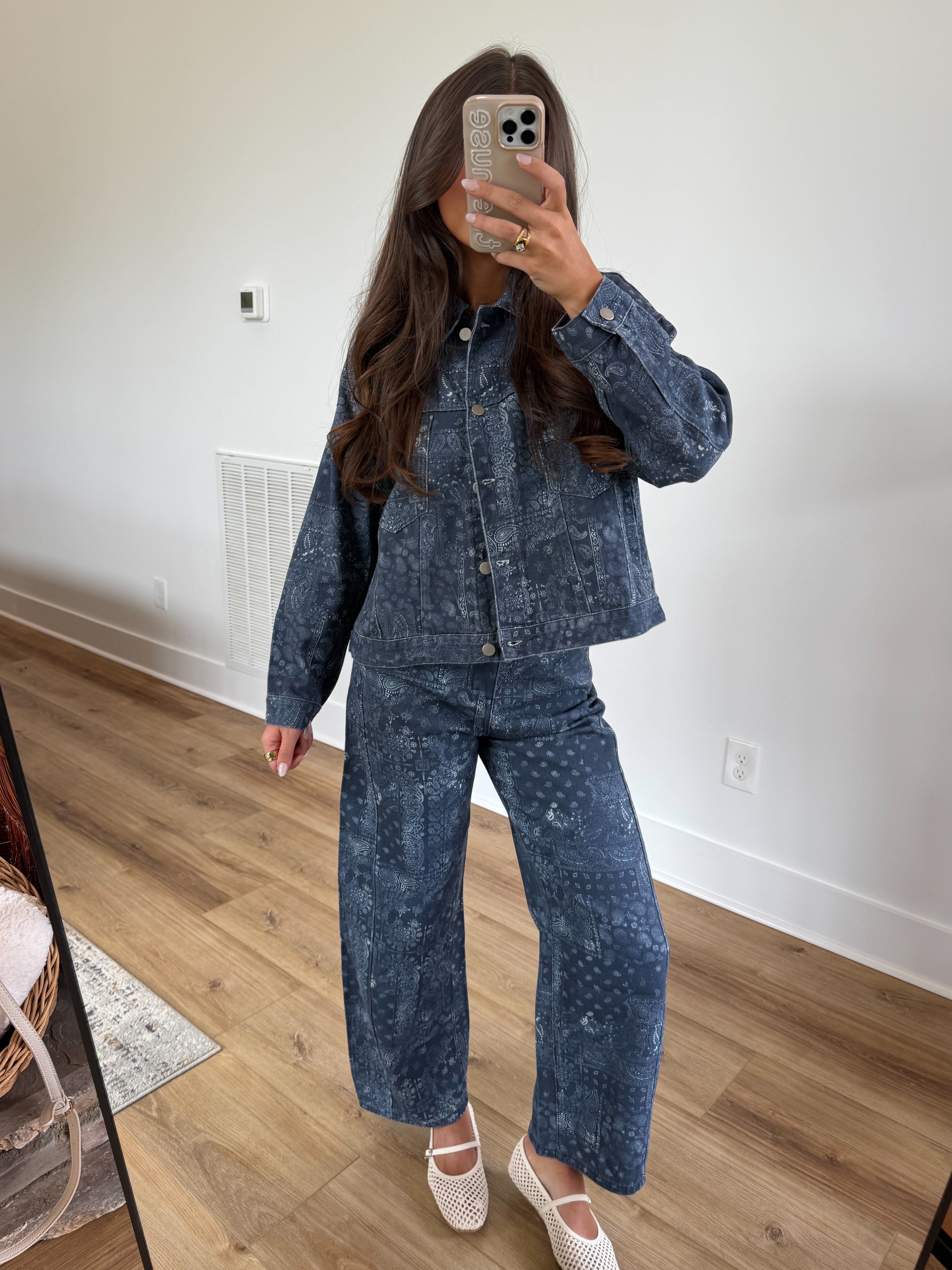 Paisley Denim Jeans (Blue)