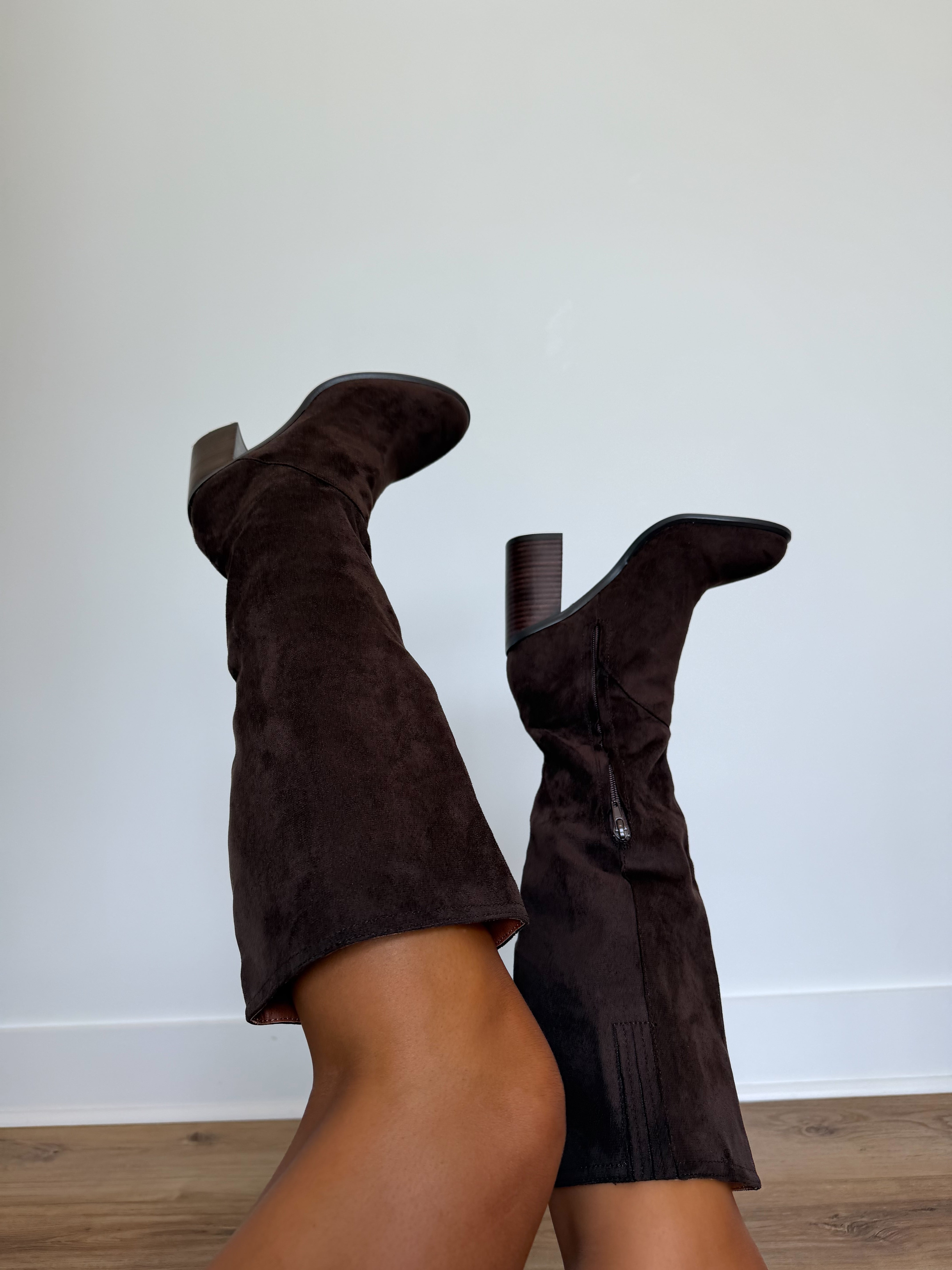 Brown Knee High Boots (Coffee)