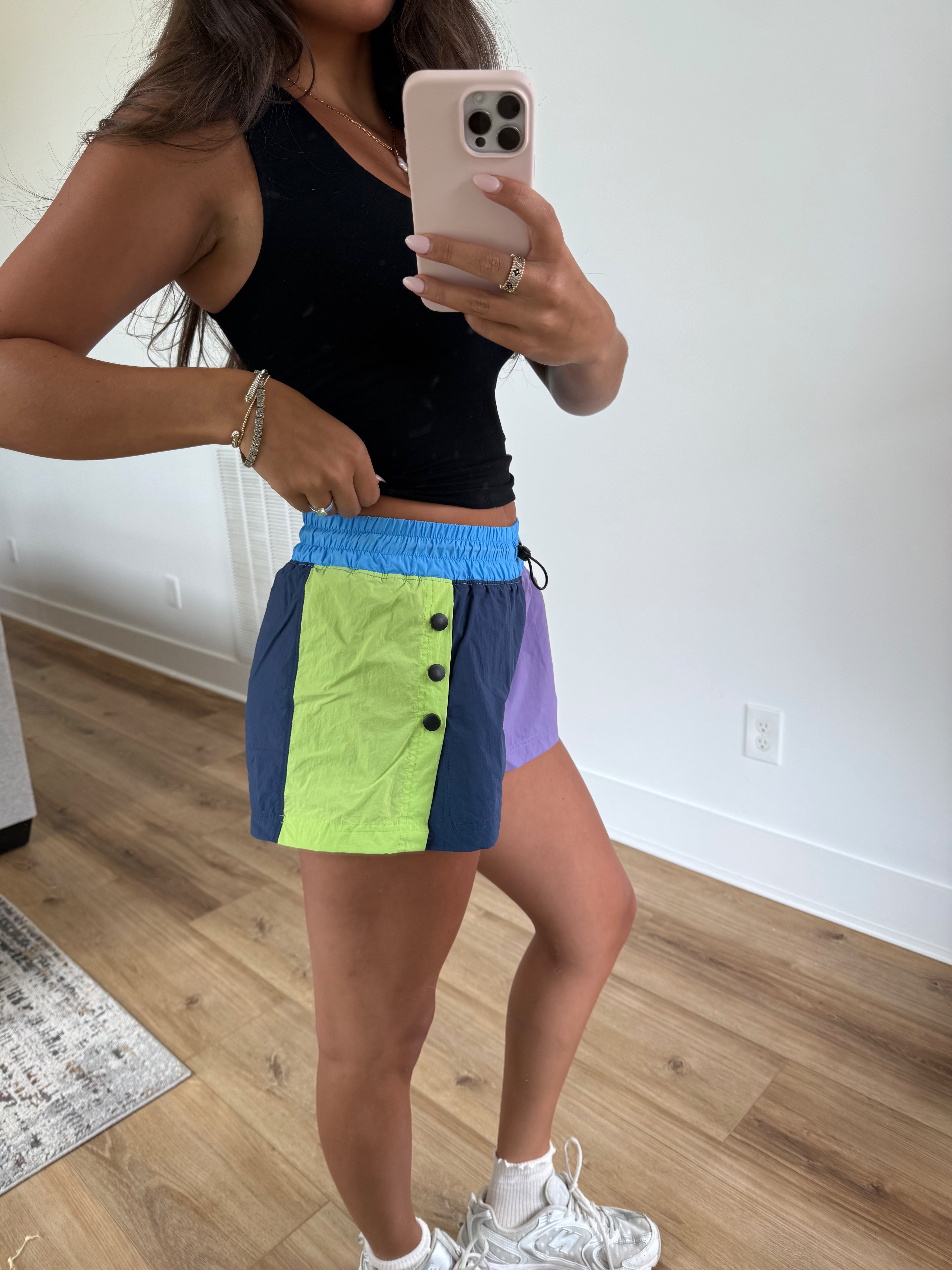 Neon Color Block Shorts