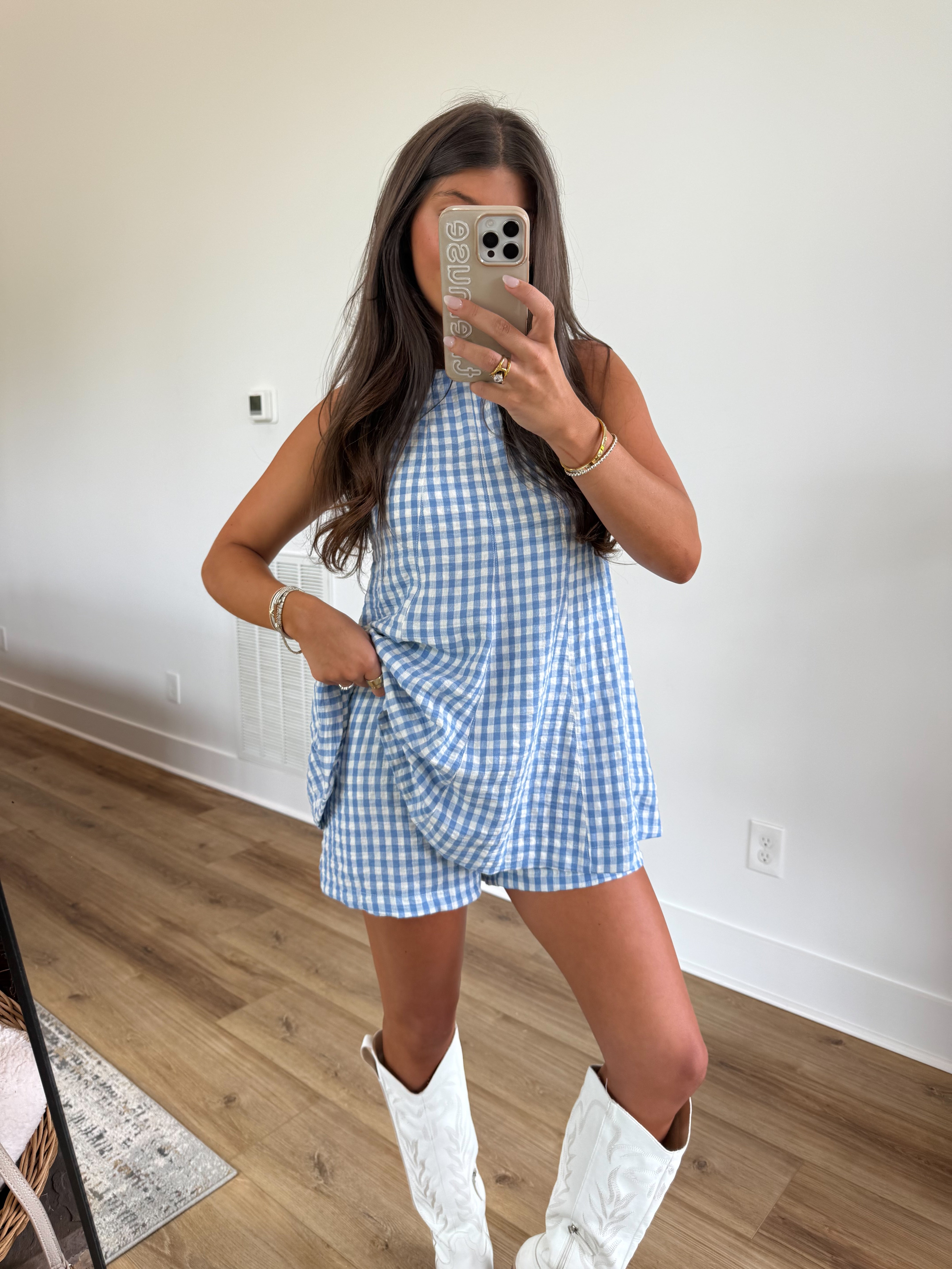 【Maison Marelle romper BAC gingham】 The Bluebell Gingham Romper (PRE-ORDER (1-2 weeks)/ Restock