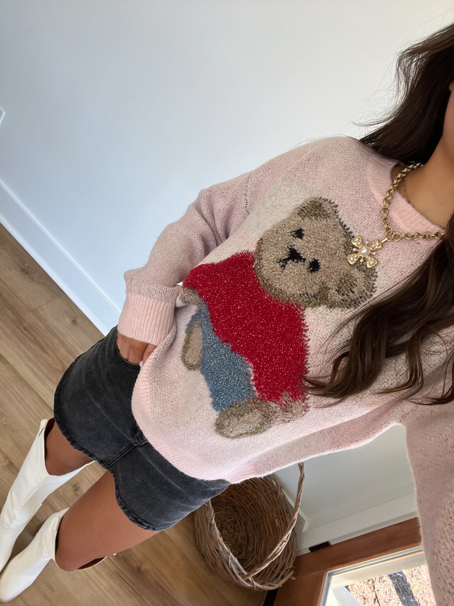 Pink Bear Obsessed Sweater