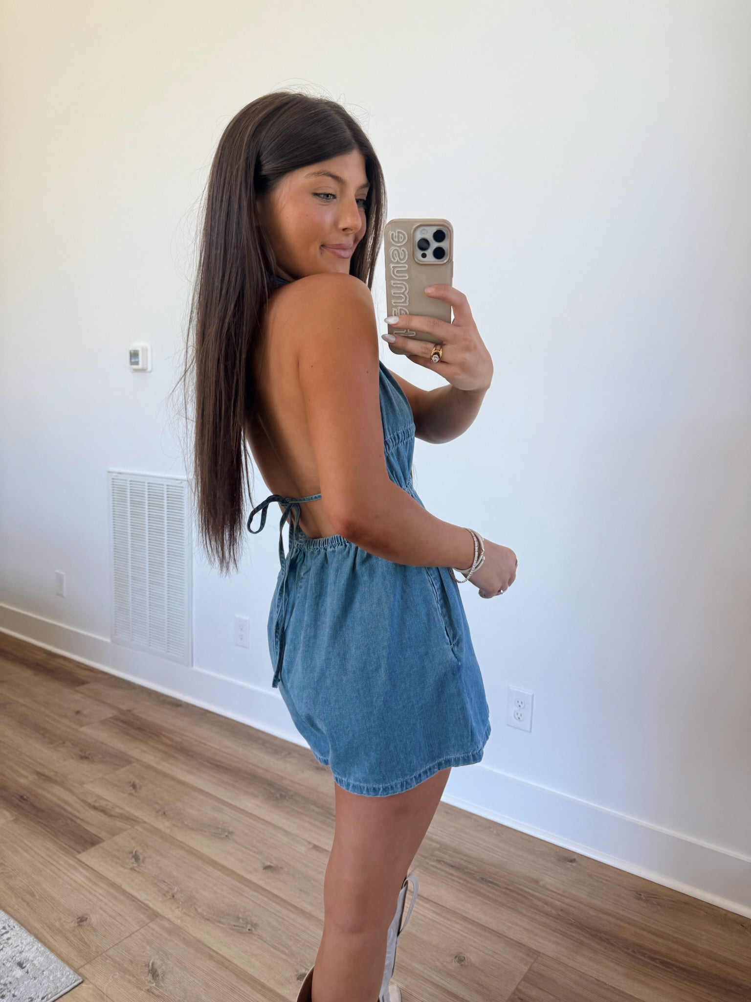 Denim Halter Romper