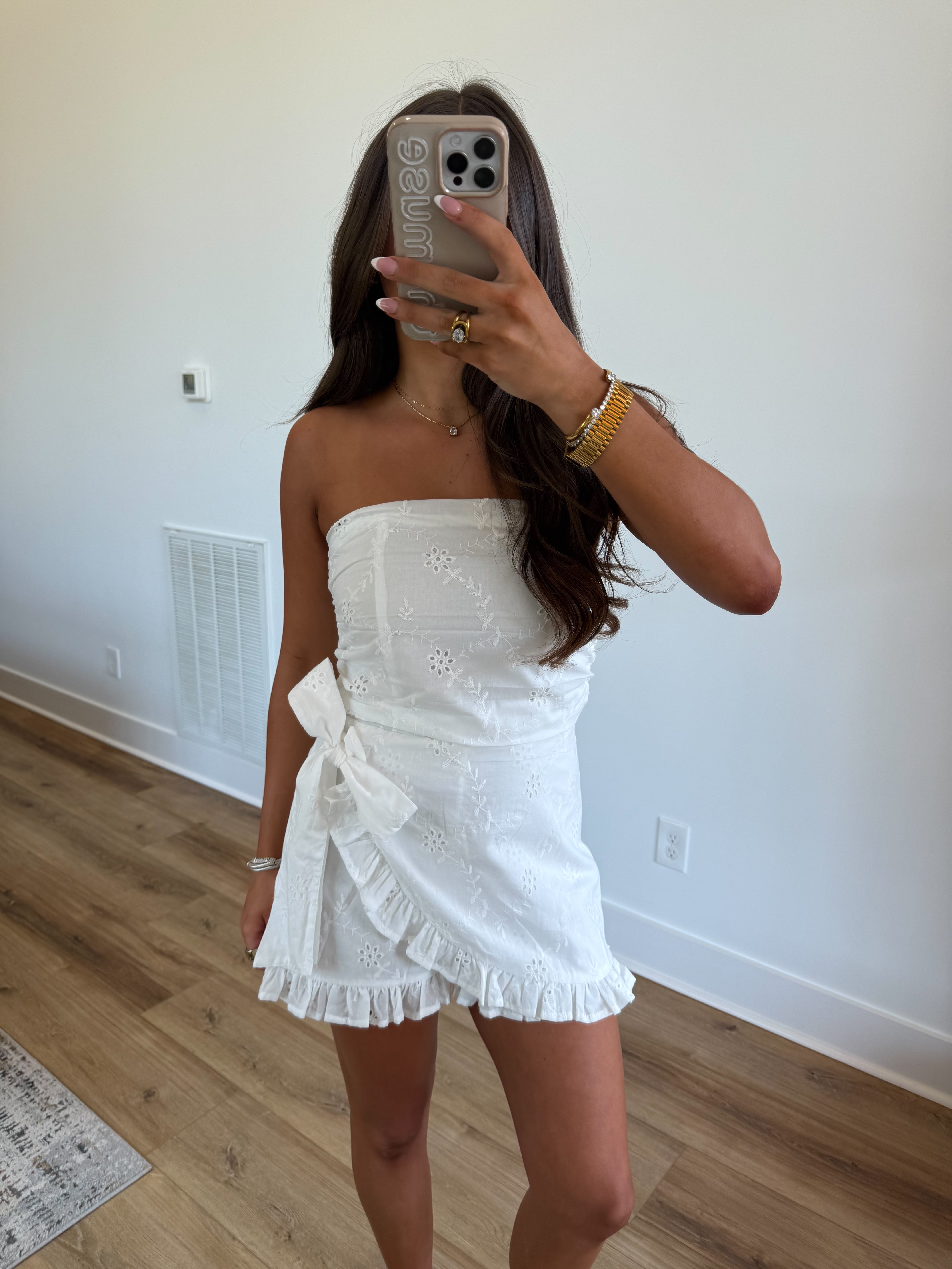 Ivory Eyelet Wrap Romper