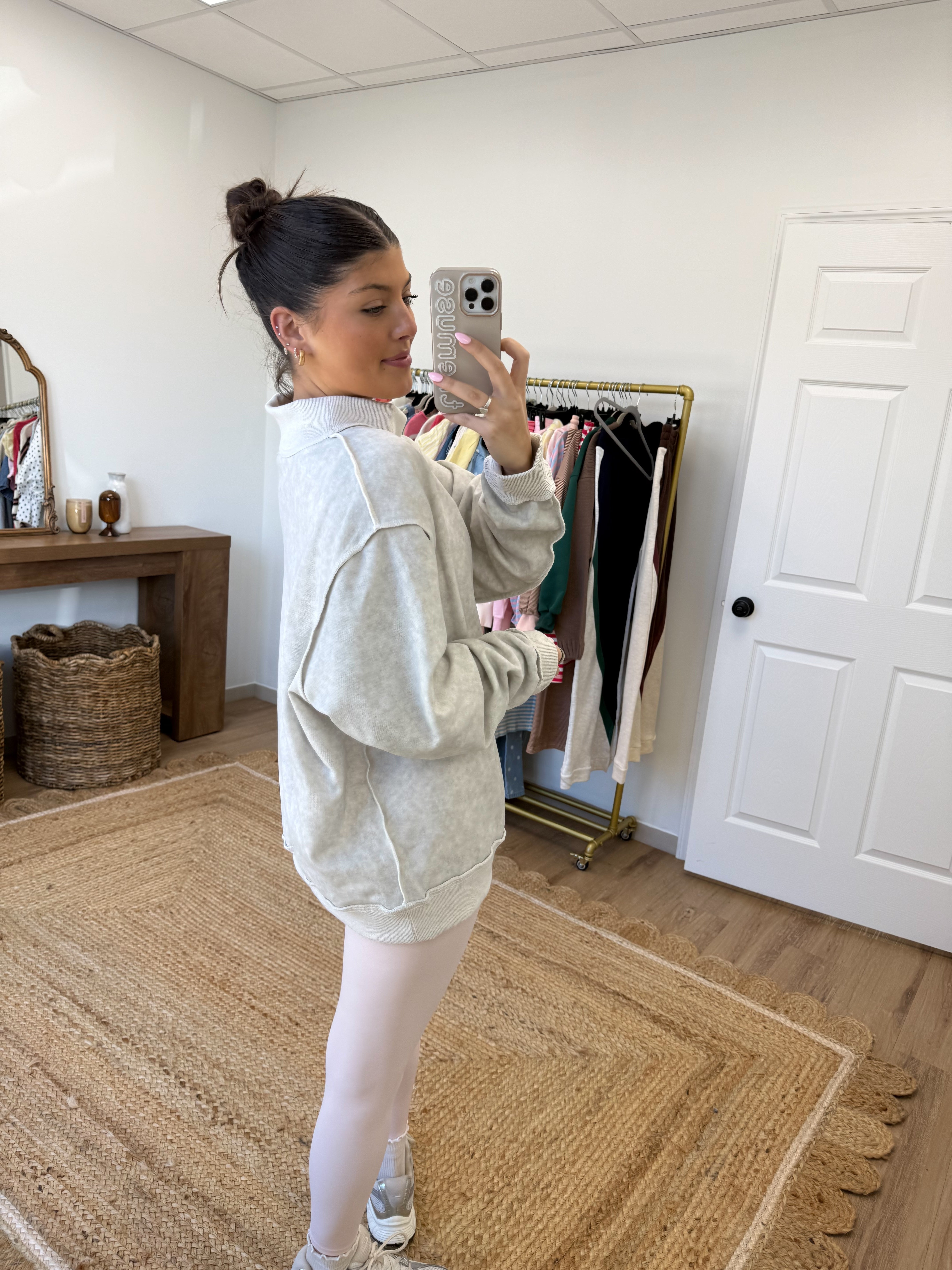 Vintage Wash Grey Mockneck
