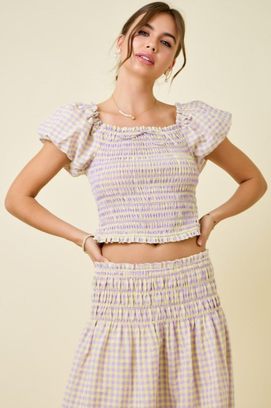 Lavender/Lemon Gingham Set (Restock)