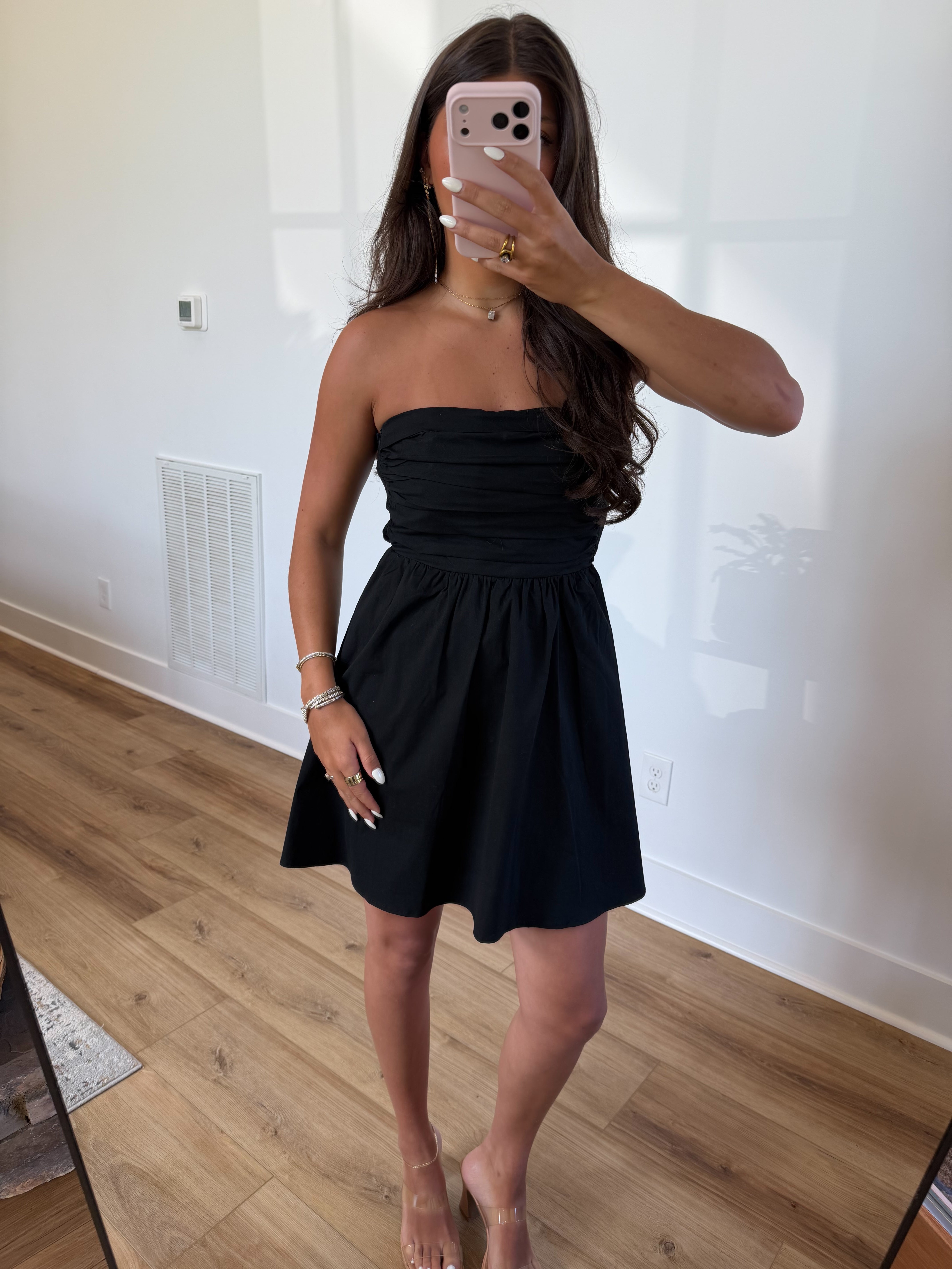 The Nantucket Strapless Mini Dress (Black)