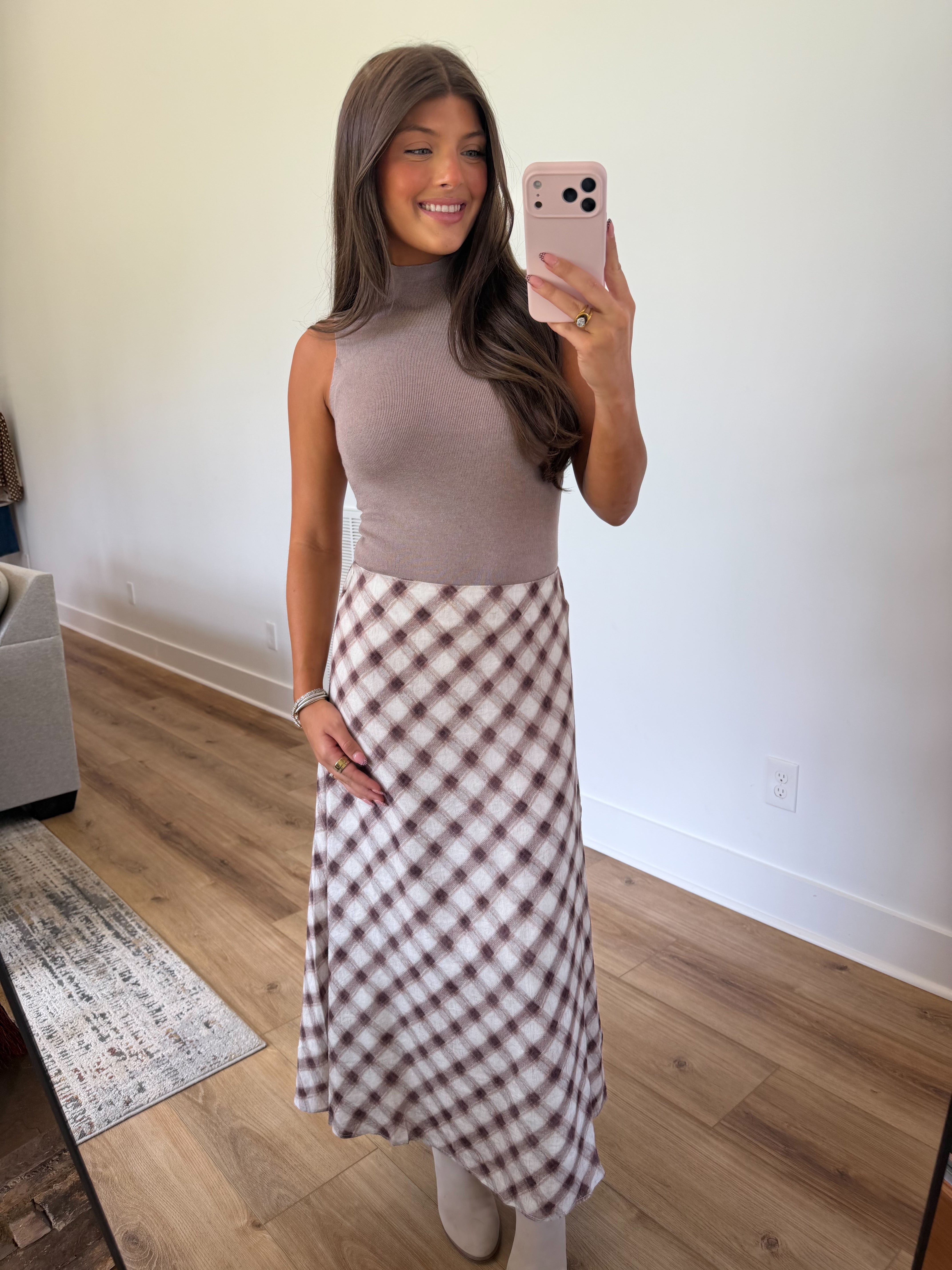Blair Plaid Midi (Vanilla)