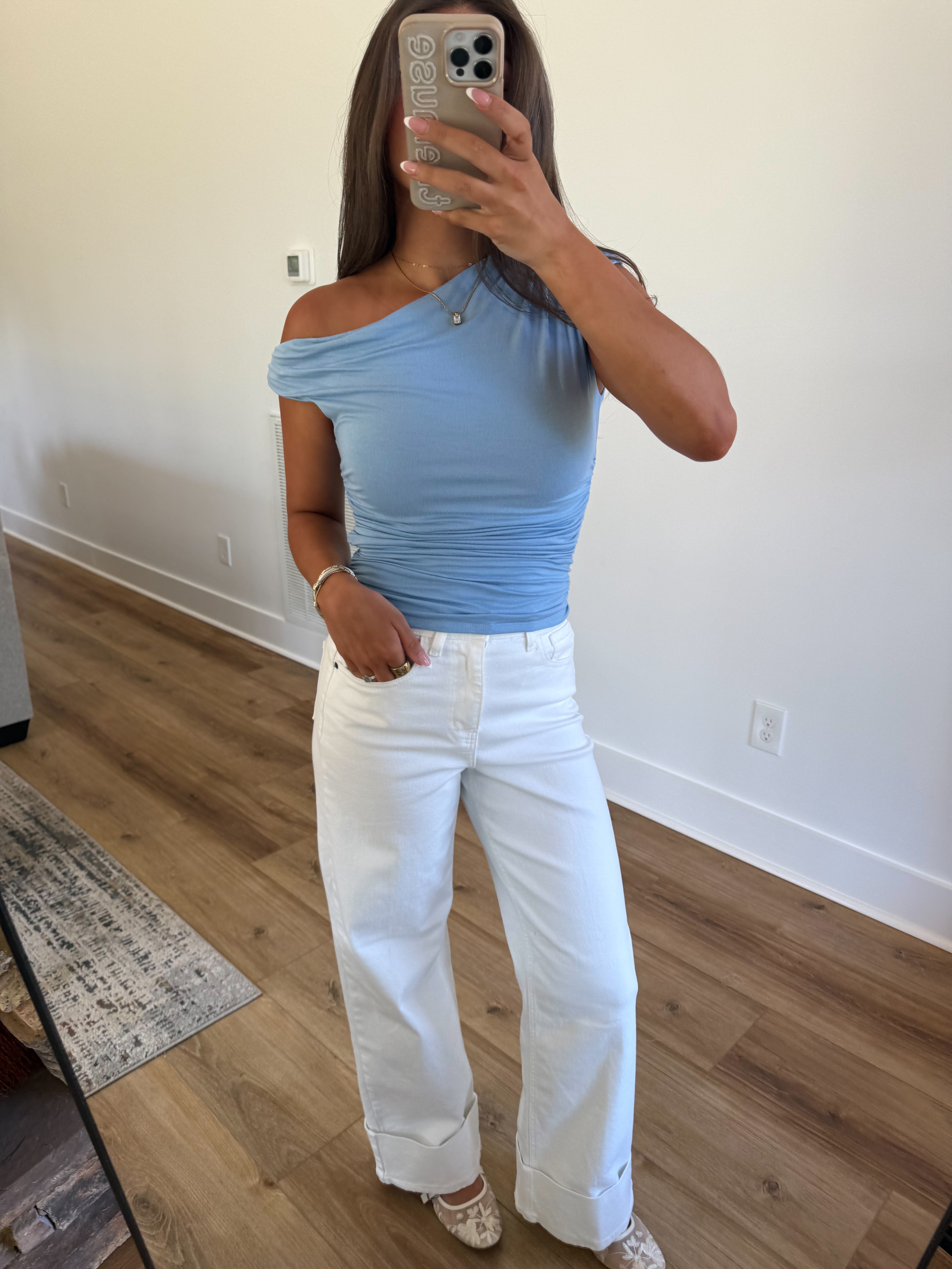 Slate Blue Fitted Top