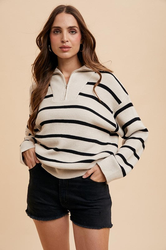 Stripe Cozy Knit Pullover