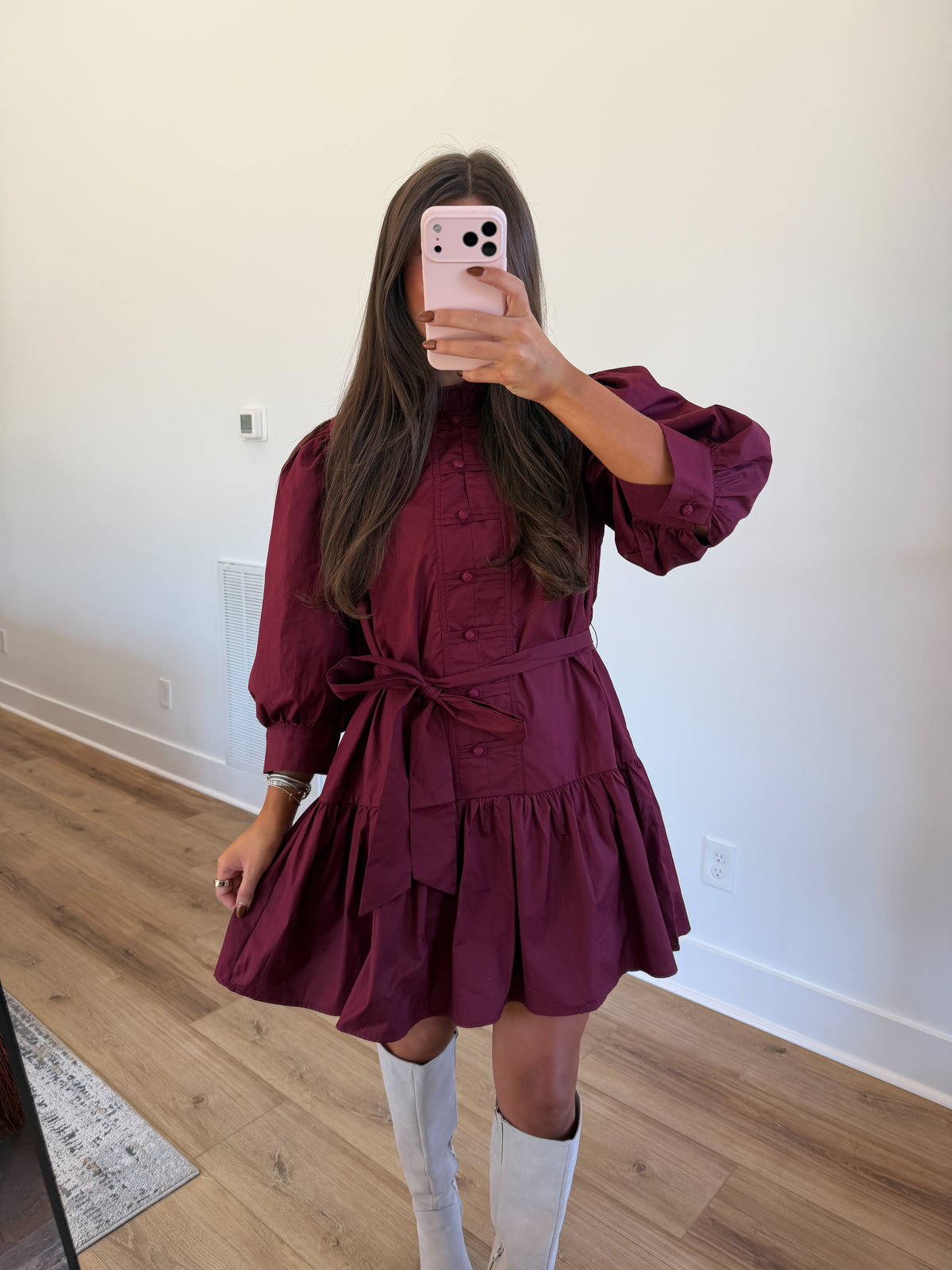 Cranberry Charm Mini Dress